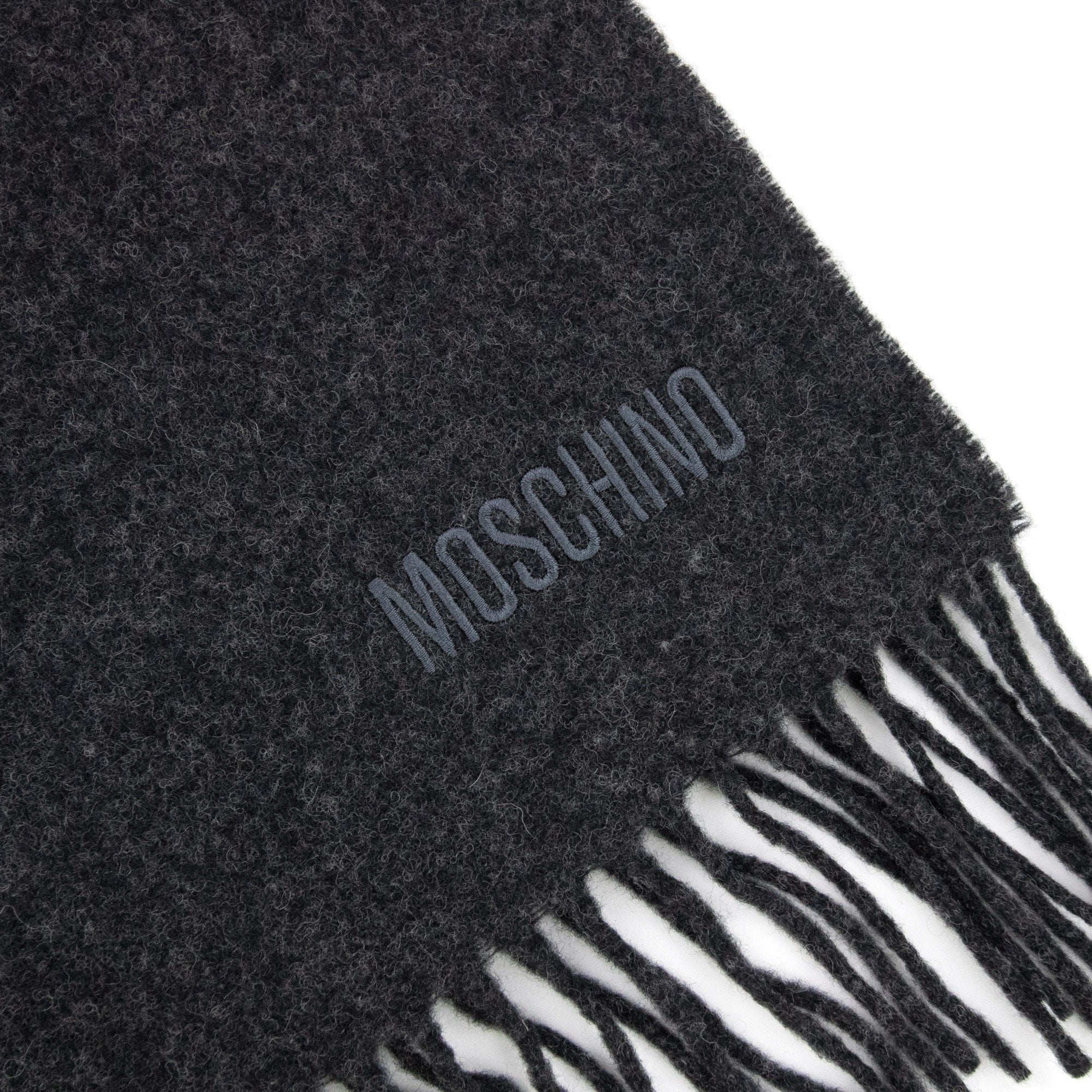 Love Moschino Sciarpa Knitted Logo Scarf Dark Grey