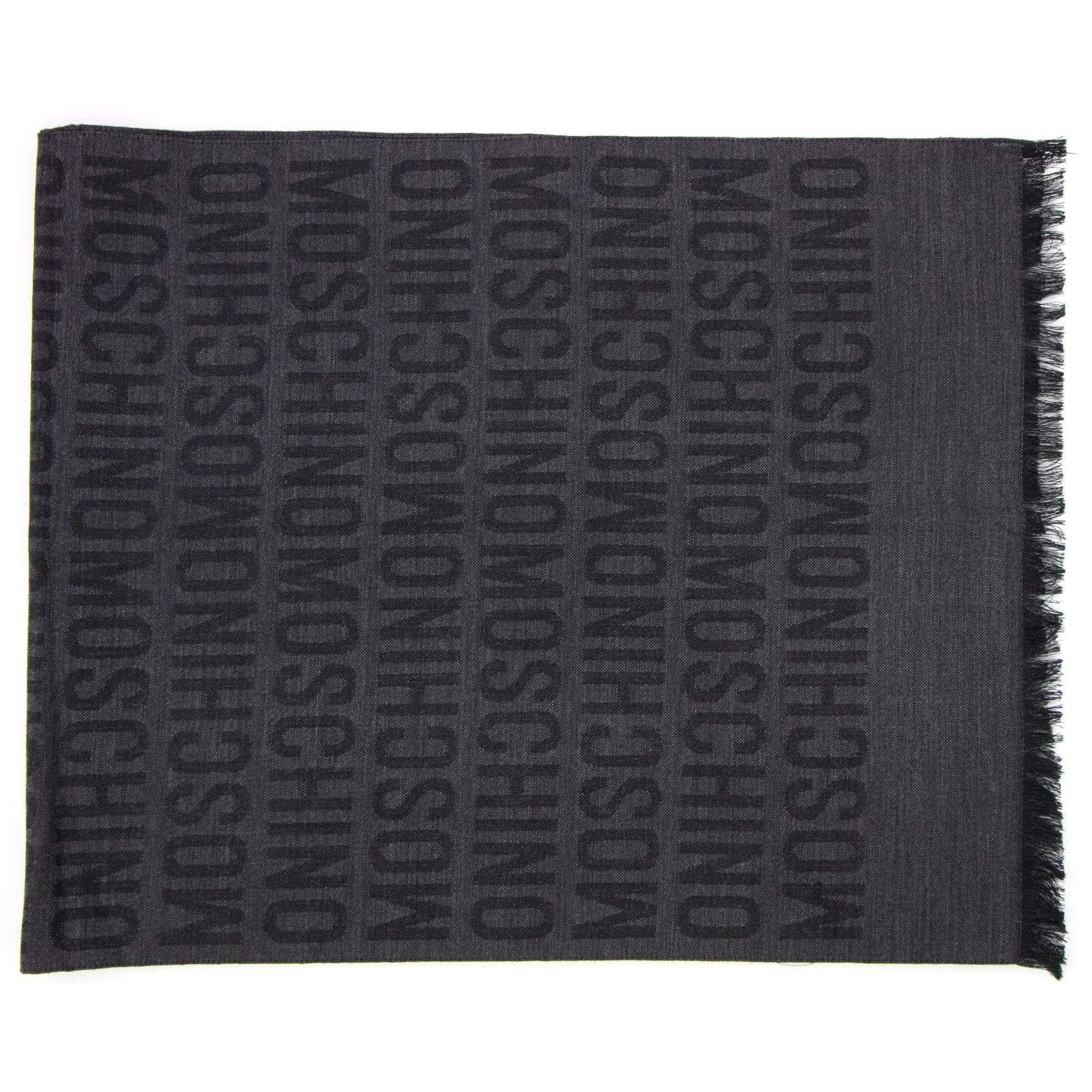 Love Moschino All Over Logo Print Scarf Dark Grey