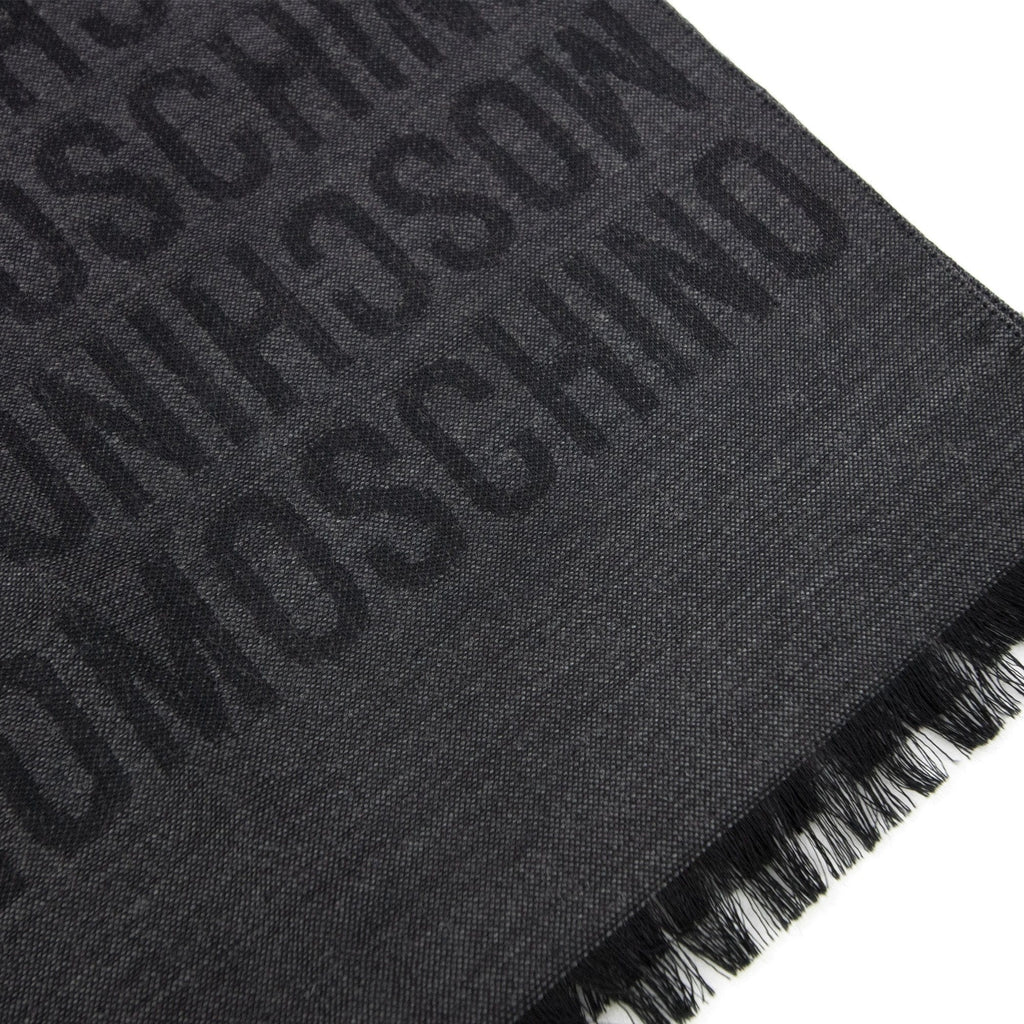 Love Moschino All Over Logo Print Scarf Dark Grey