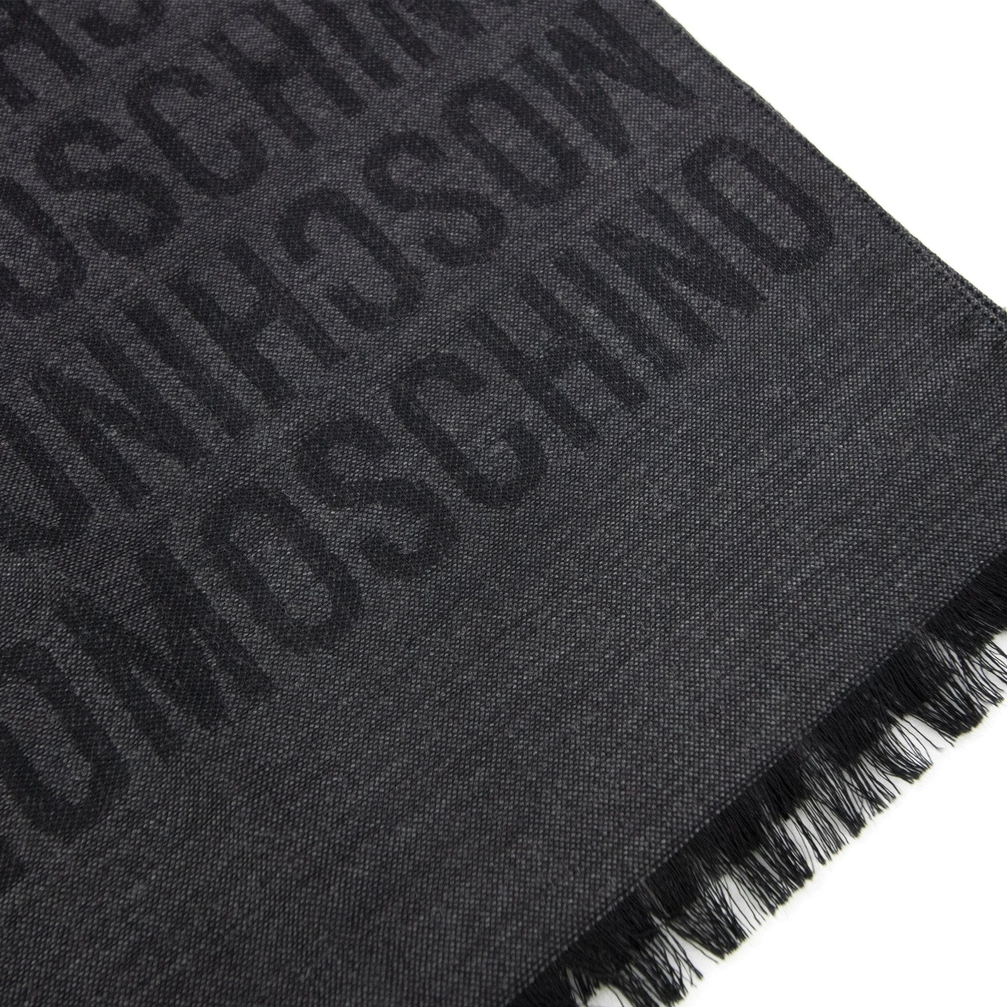 Love Moschino All Over Logo Print Scarf Dark Grey