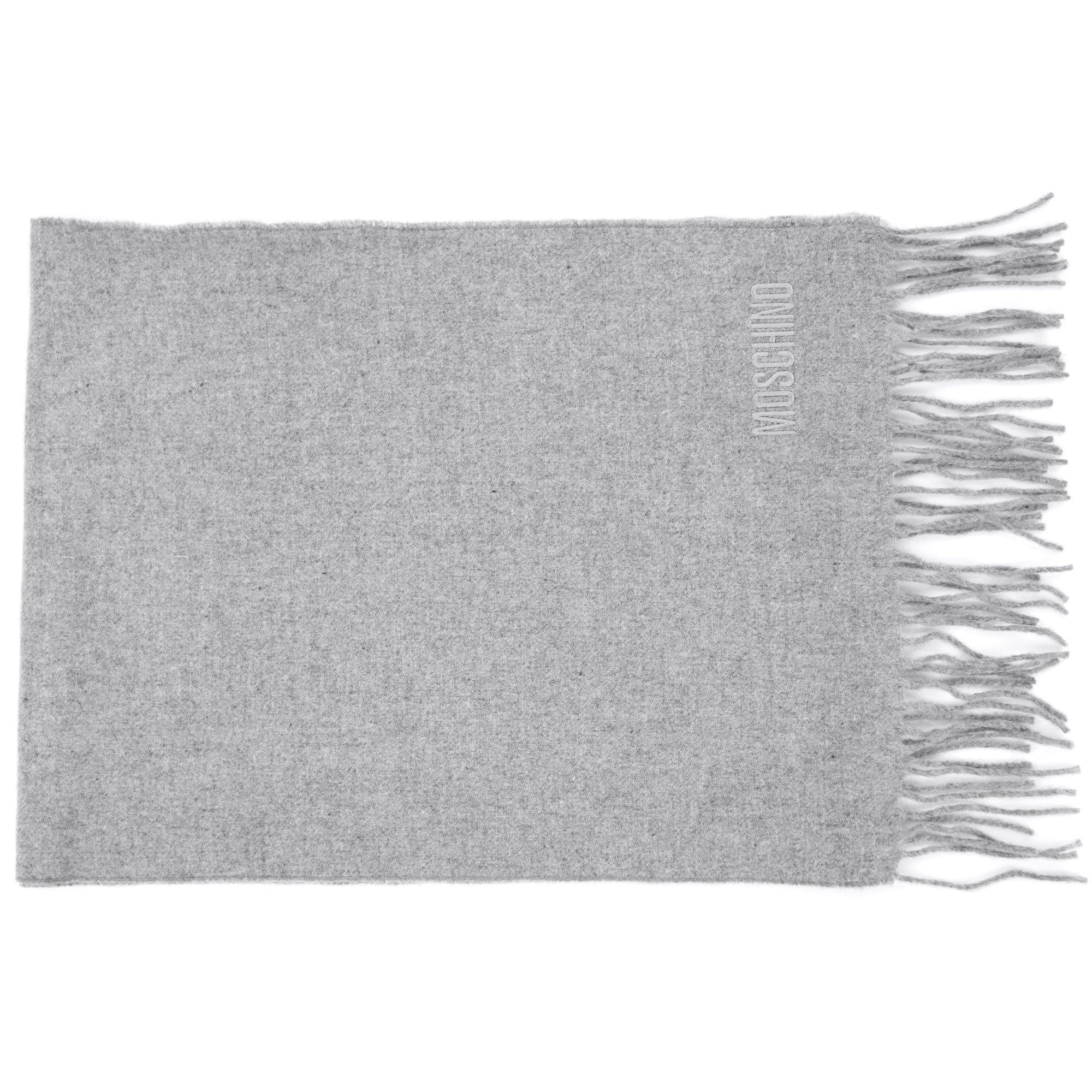 Love Moschino Sciarpa Knitted Logo Scarf Light Grey