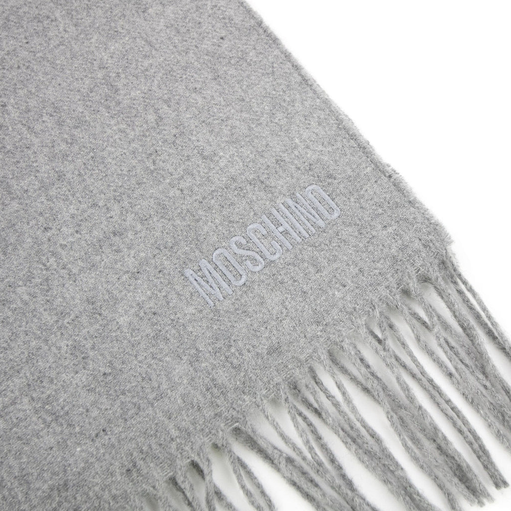 Love Moschino Sciarpa Knitted Logo Scarf Light Grey