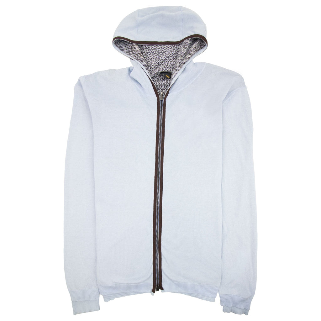 Fendi Reversible Ff Logo Zip Up Hoody Marin Blue