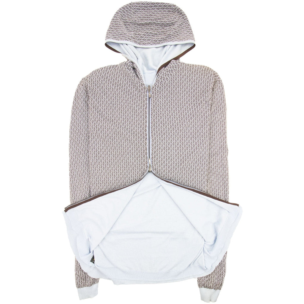 Fendi Reversible Ff Logo Zip Up Hoody Marin Blue