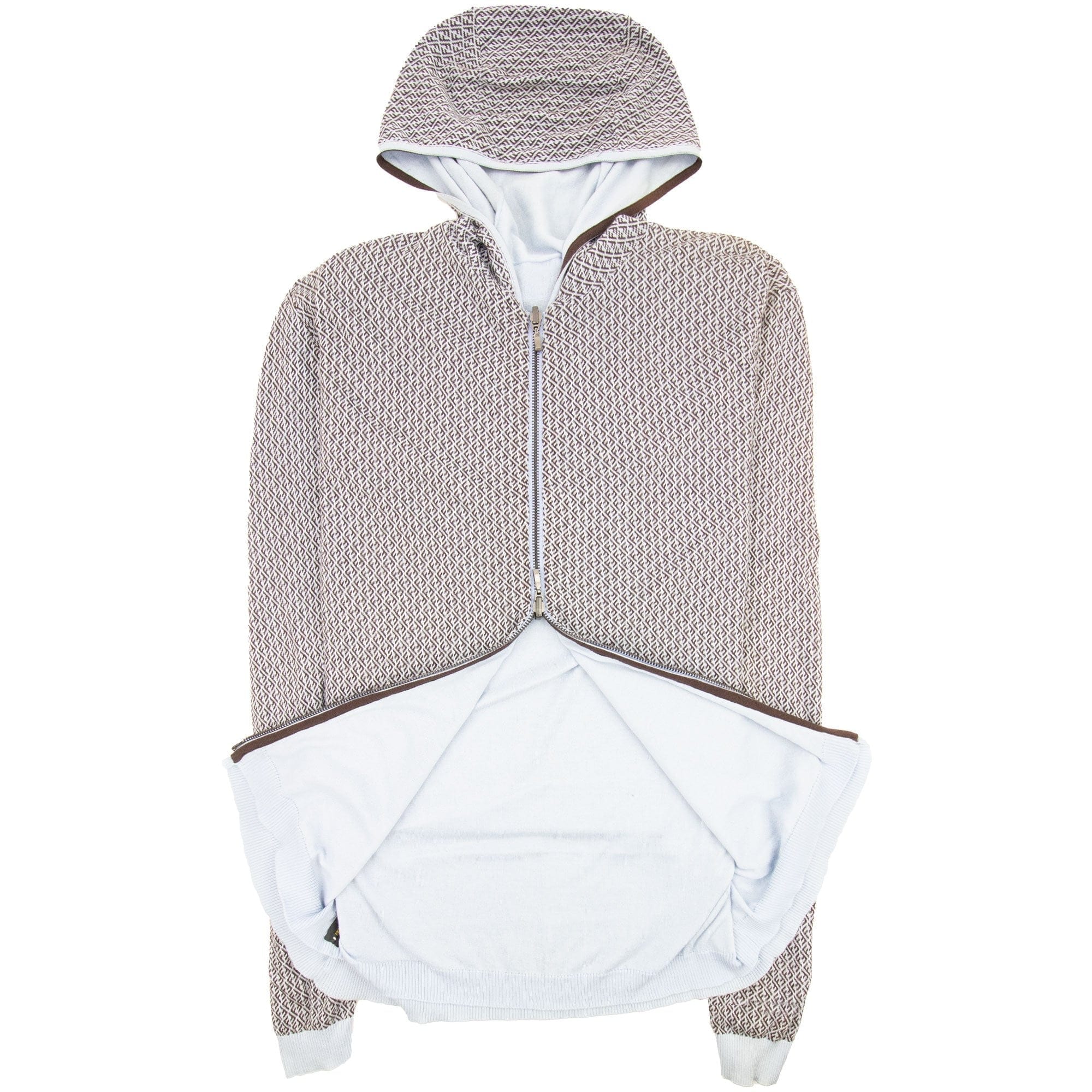 Fendi Reversible Ff Logo Zip Up Hoody Marin Blue