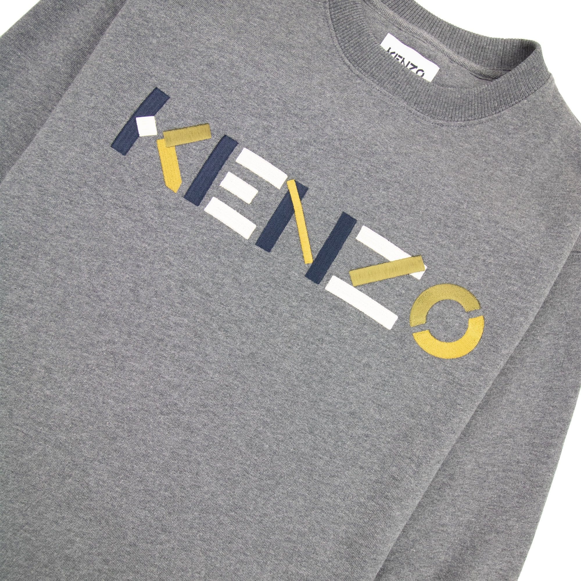 Kenzo Logo Print Crewneck Sweatshirt Dark Grey