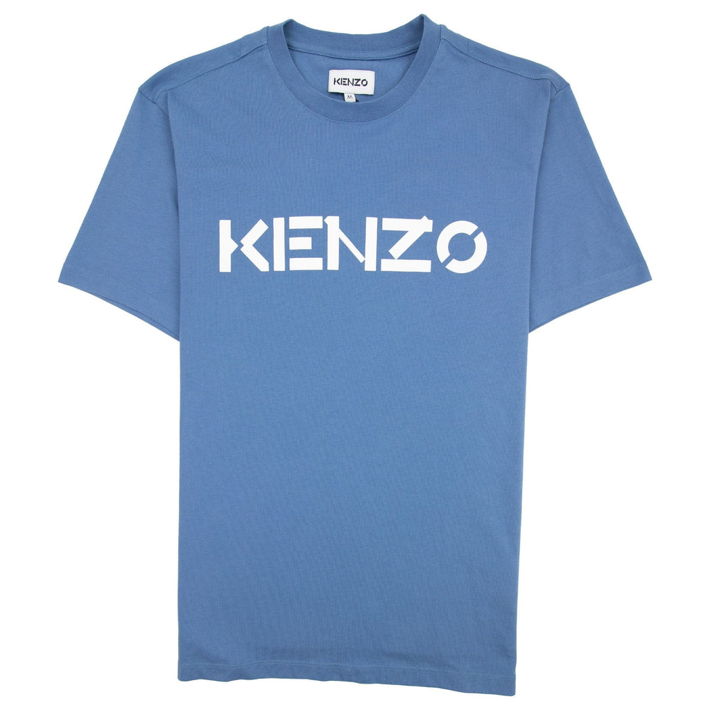 Kenzo Logo Print Crewneck T Shirt Marin Blue