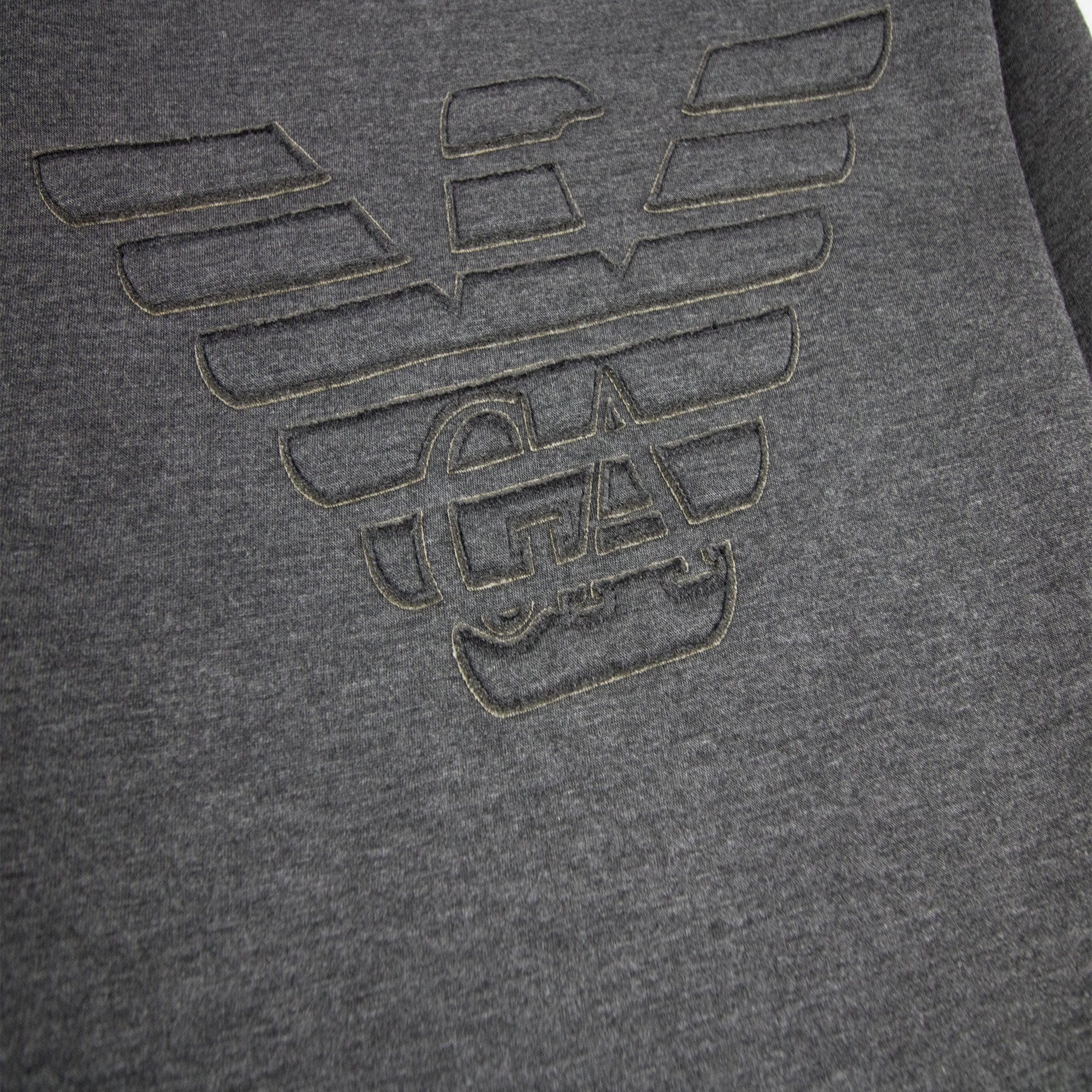 Emporio Armani Embossed Logo Cotton Sweatshirt Dark Grey