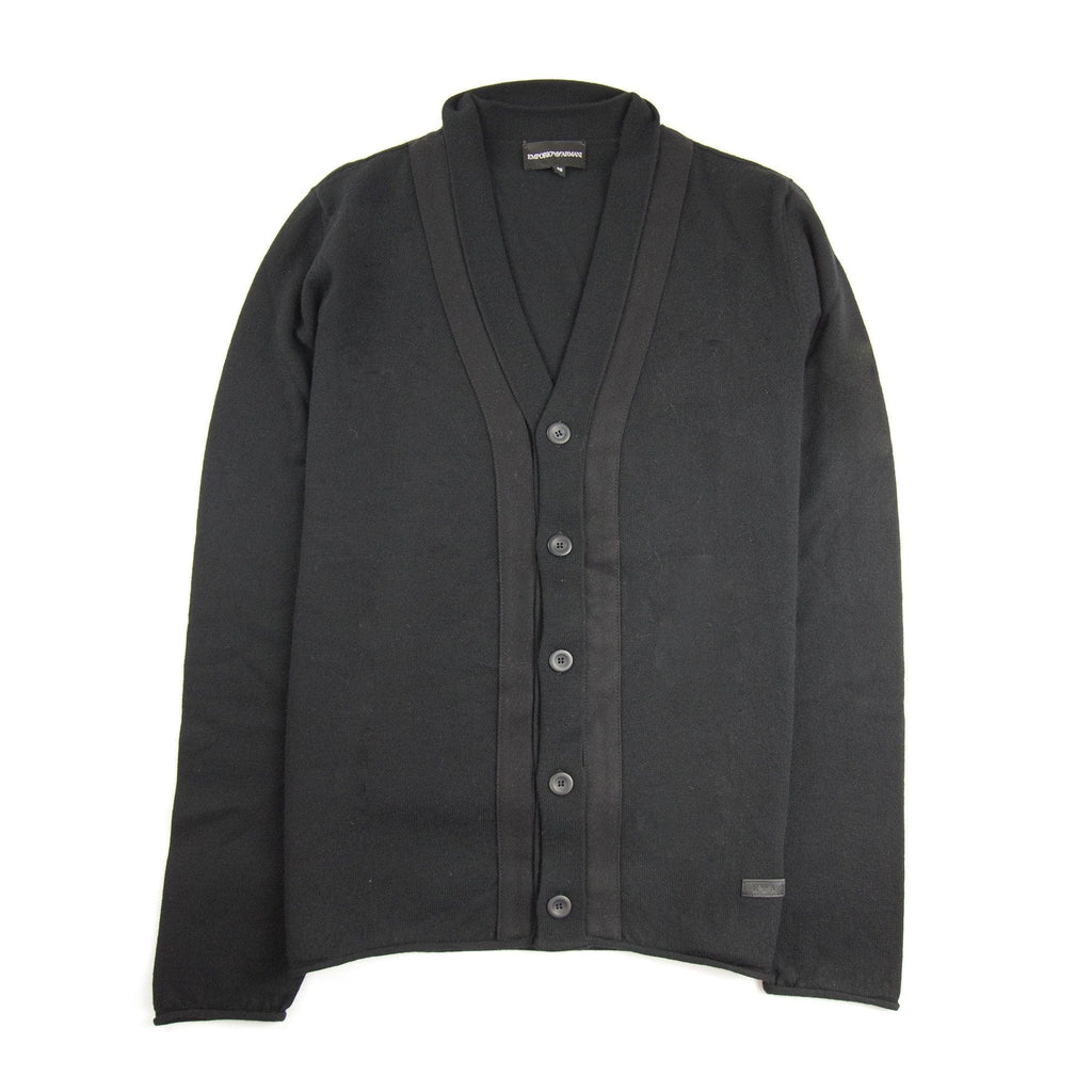 Emporio Armani Rubber Logo Cardigan Black