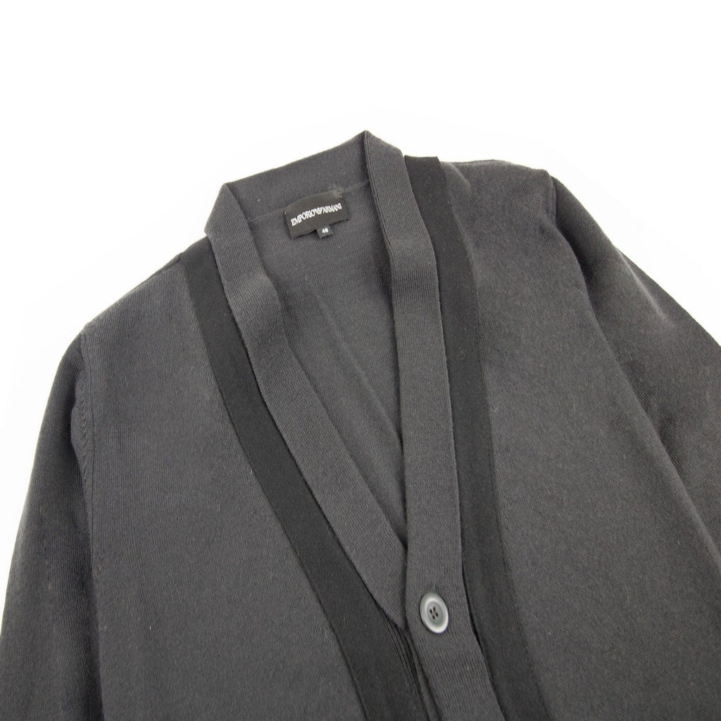 Emporio Armani Rubber Logo Cardigan Dark Grey