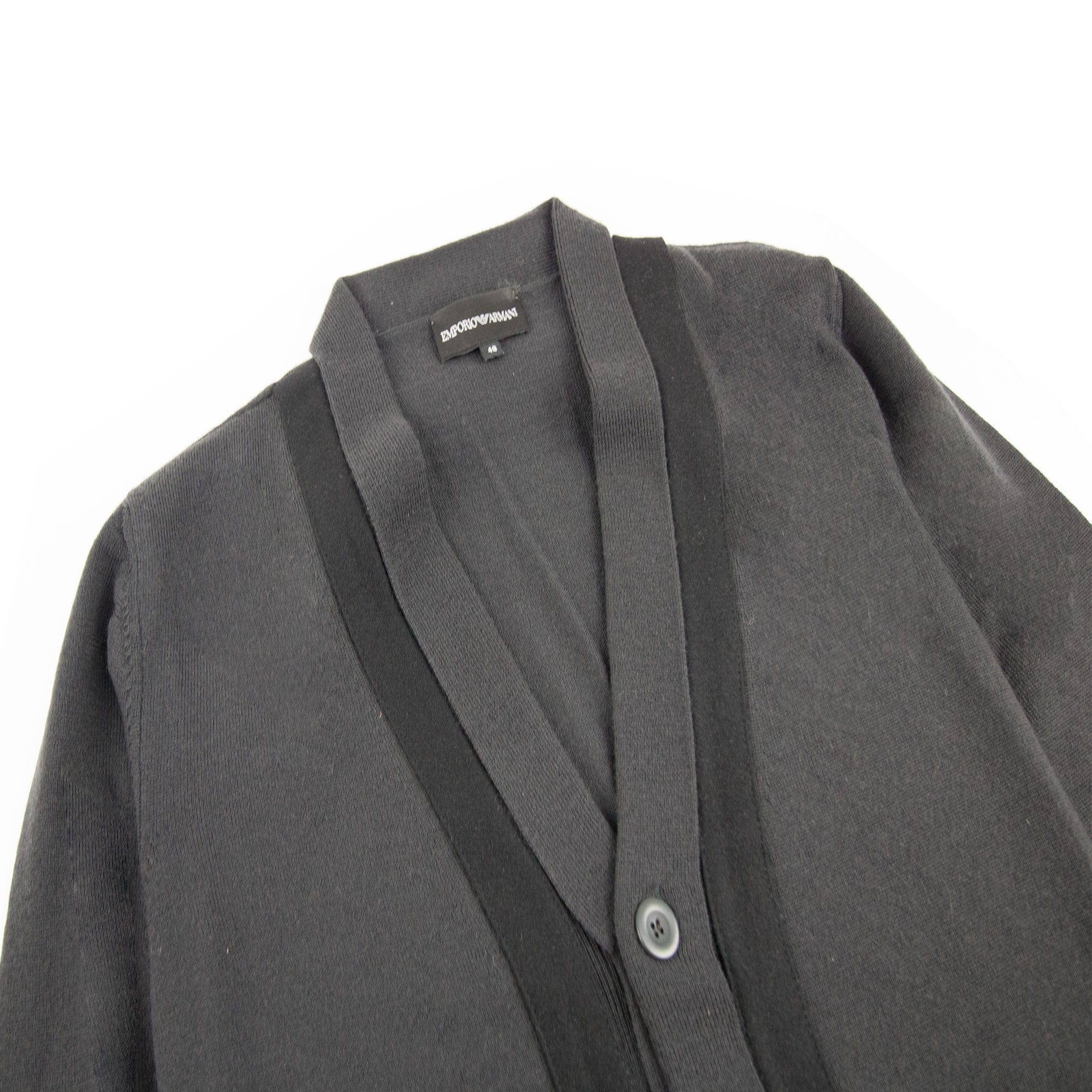 Emporio Armani Rubber Logo Cardigan Dark Grey