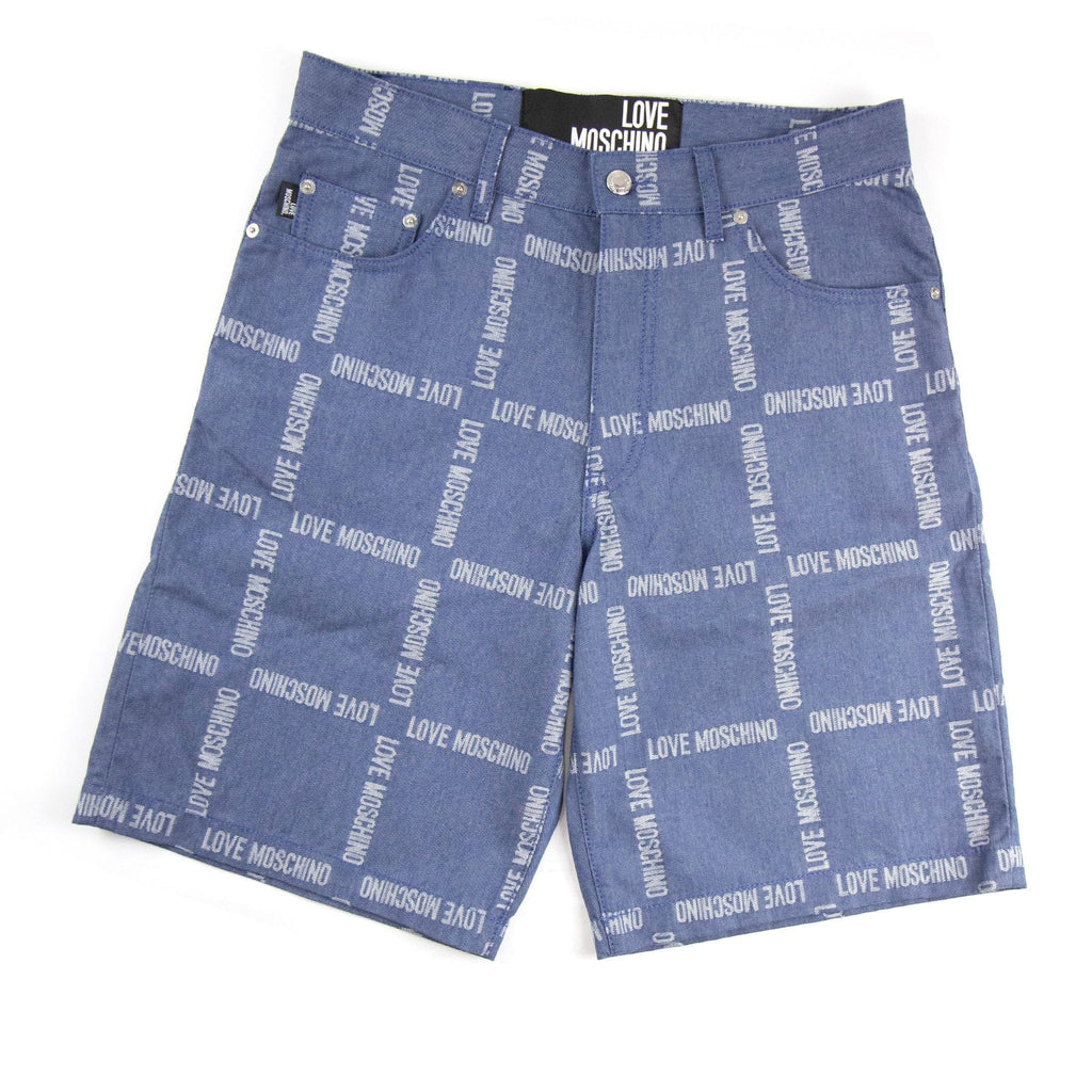 Love Moschino Logo Denim Shorts Denim