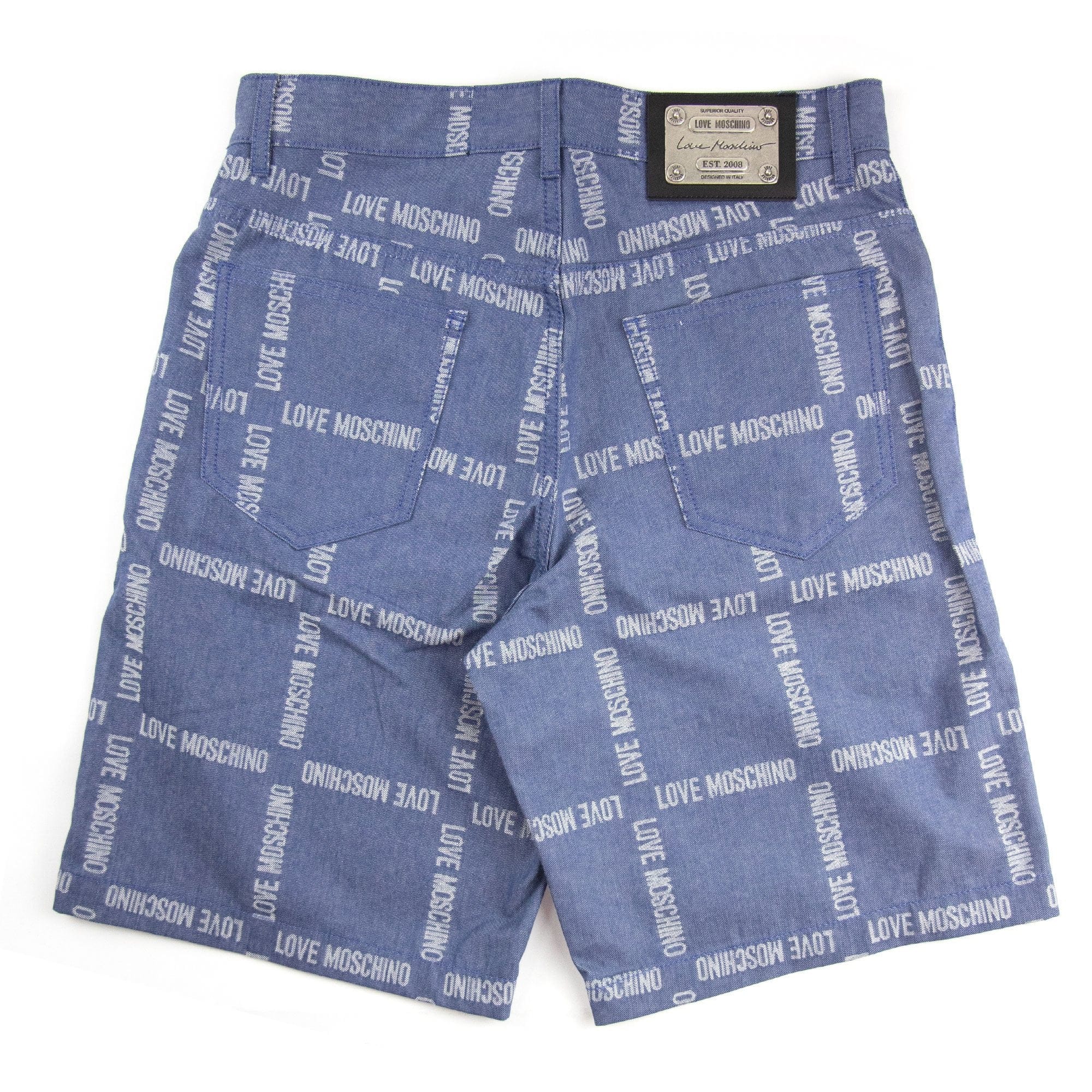 Love Moschino Logo Denim Shorts Denim