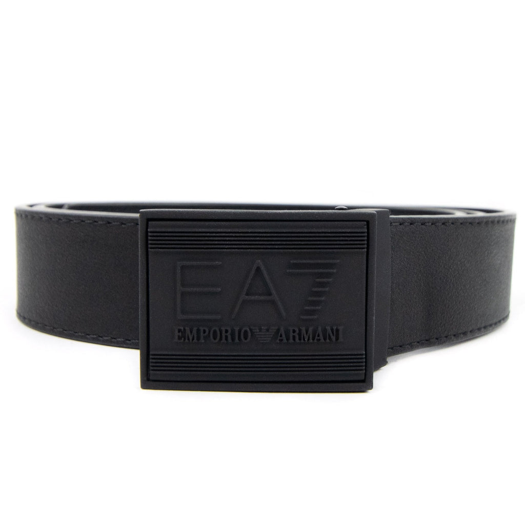 Ea7 Embossed Logo Adjustable Belt Black