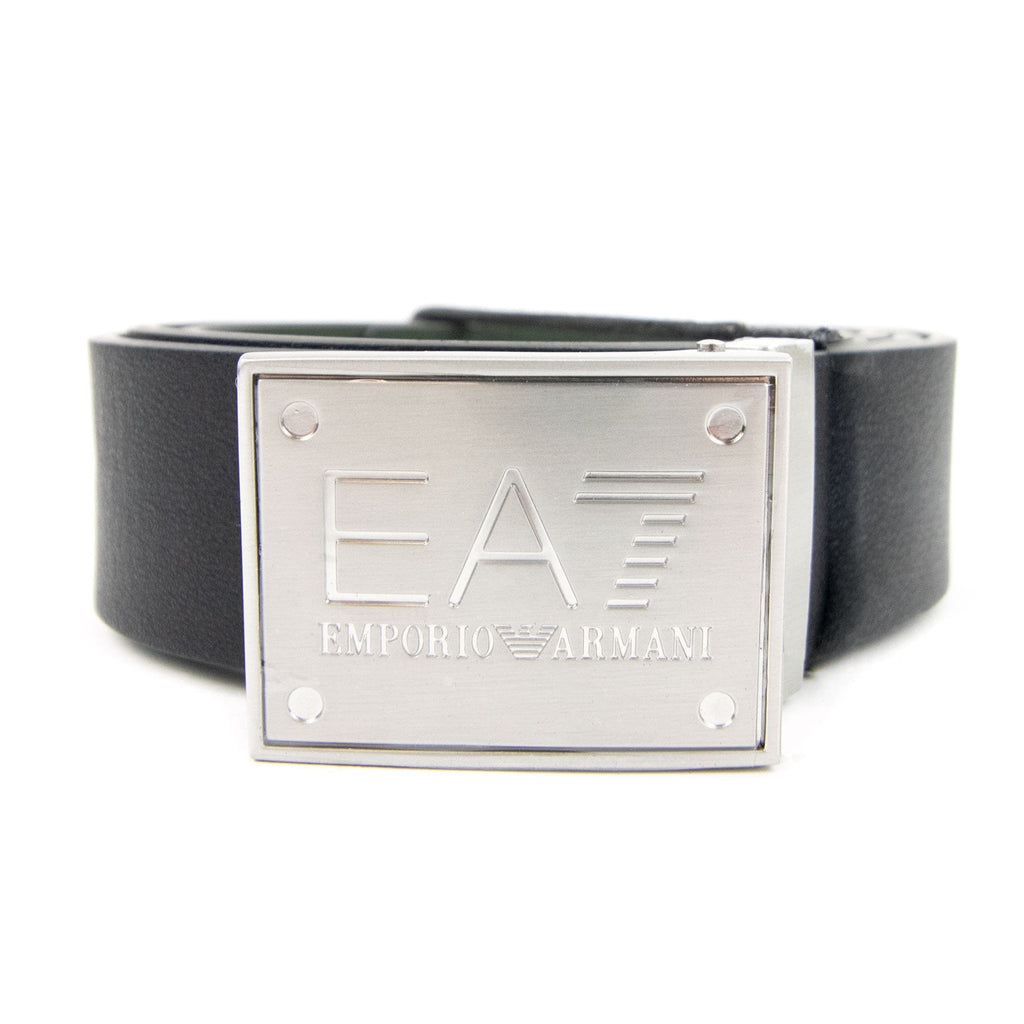 Ea7 Reversible Brushed Leather Belt Black Forest Night