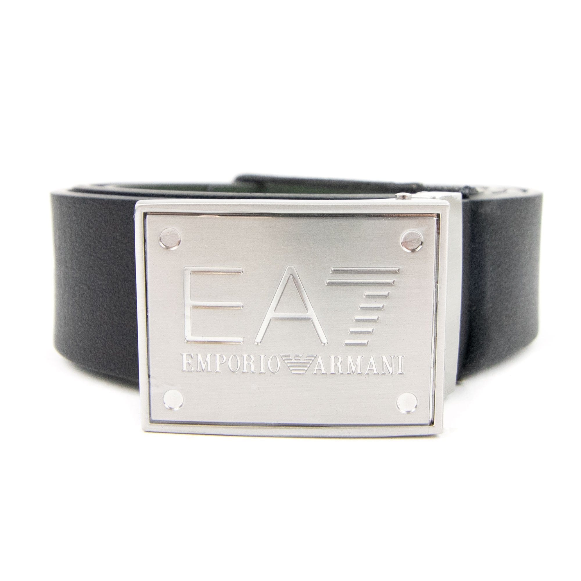Ea7 Reversible Brushed Leather Belt Black Forest Night