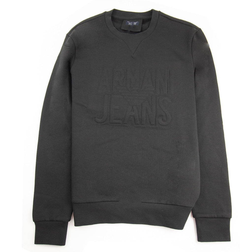 Armani Jeans Embossed Crewneck Sweet Shirt Nero