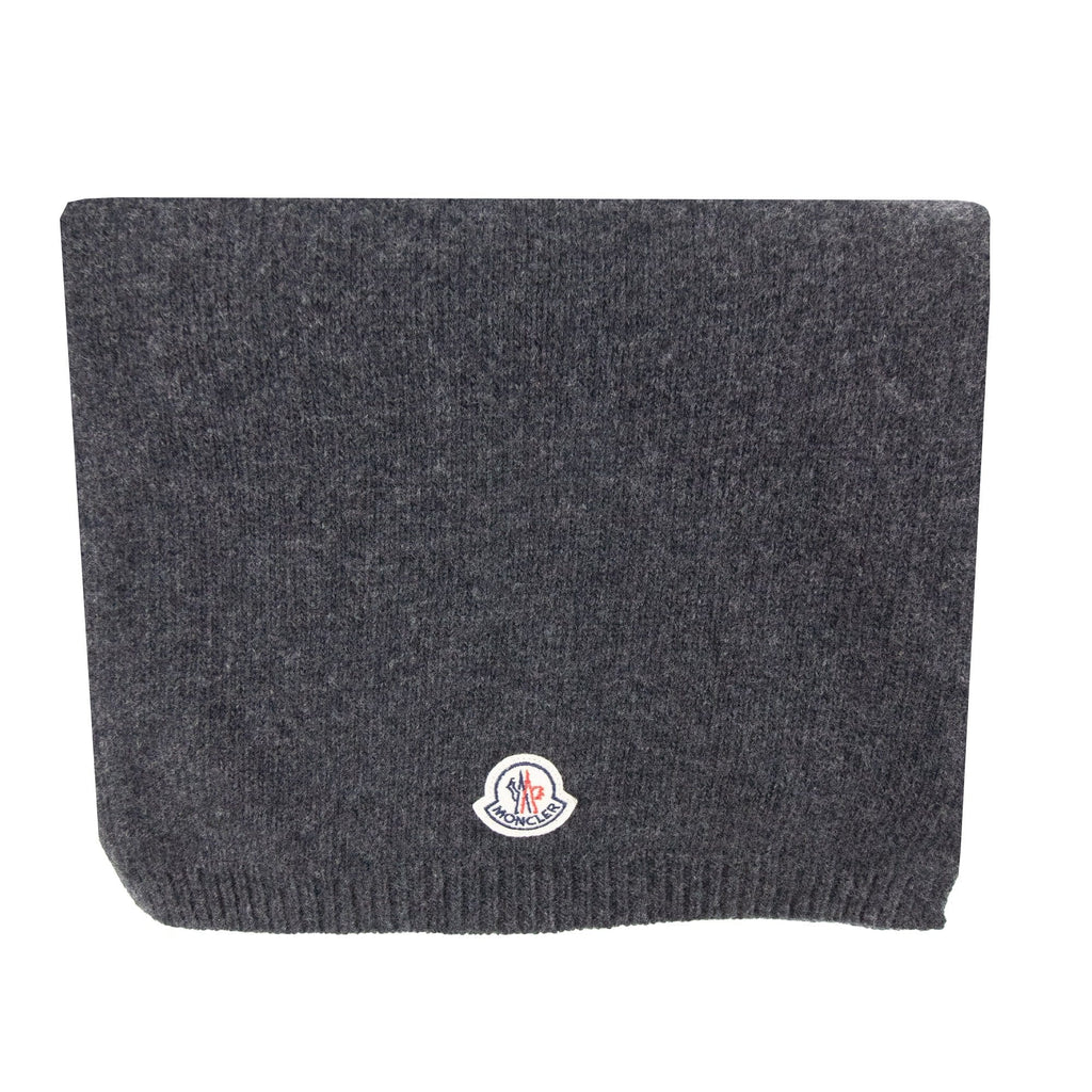 Moncler Front Logo Patch Scarf Dark Grey 989