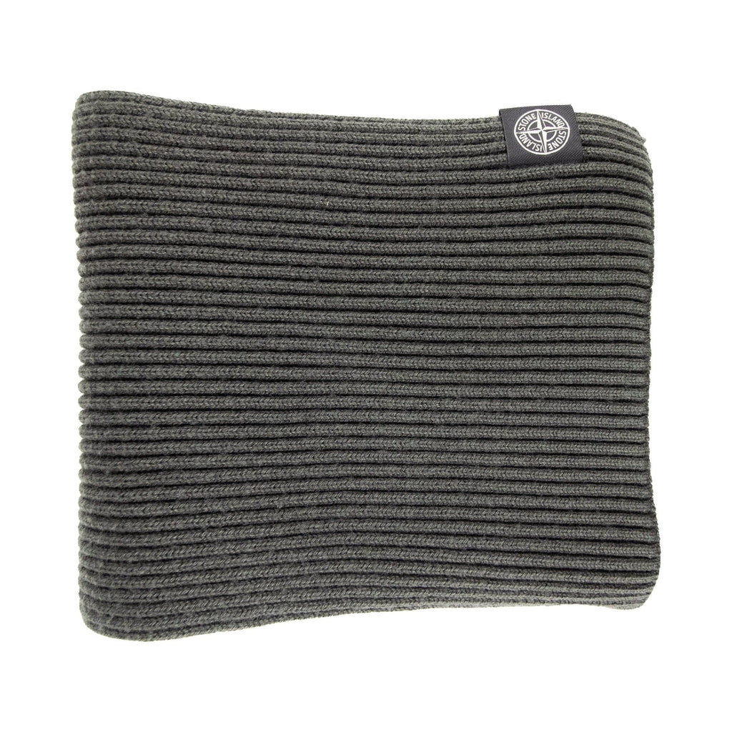 Stone Island Ribbed Wool Patch Logo Scarf Khaki V0054