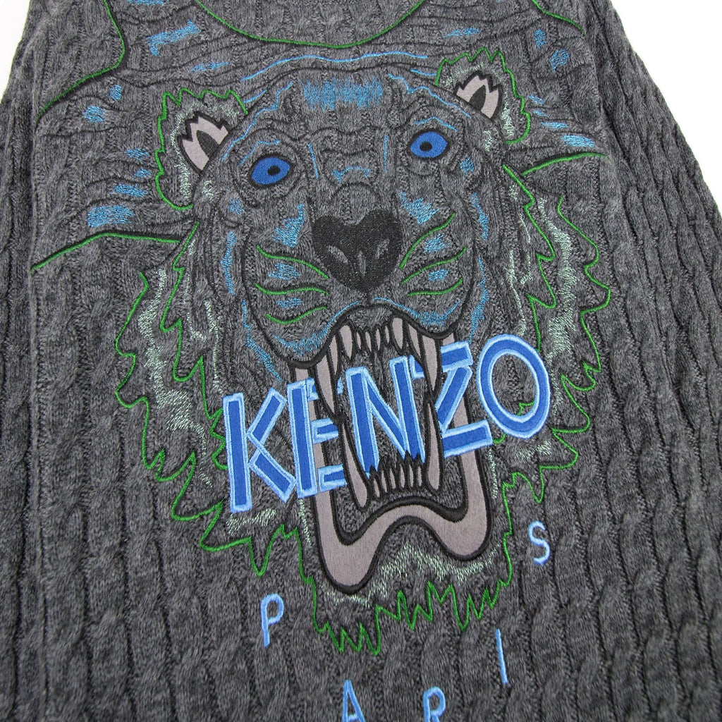 Kenzo Embroidered Logo Tiger Knitted Sweatshirt Dark Grey SA30