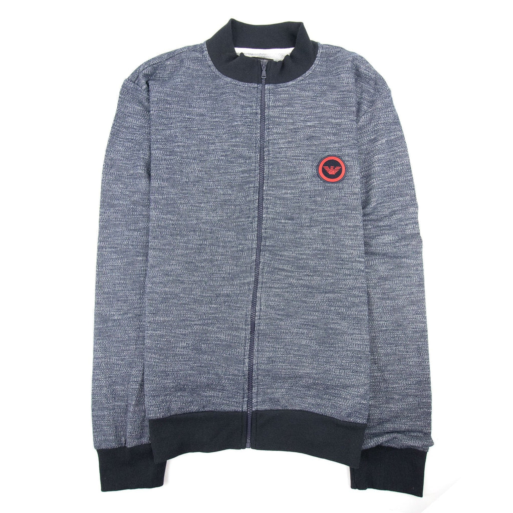 Emporio Armani Emboriodered Logo Funnel Neck Blue Marl SA30