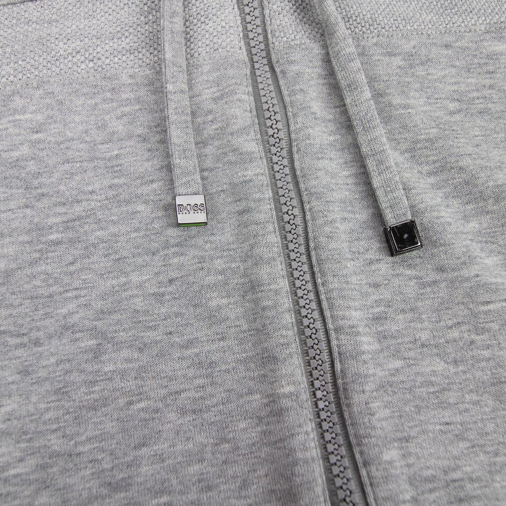 Hugo Boss Saggy Zip Up Hoodied Sweatshirt Grey 059 SA30