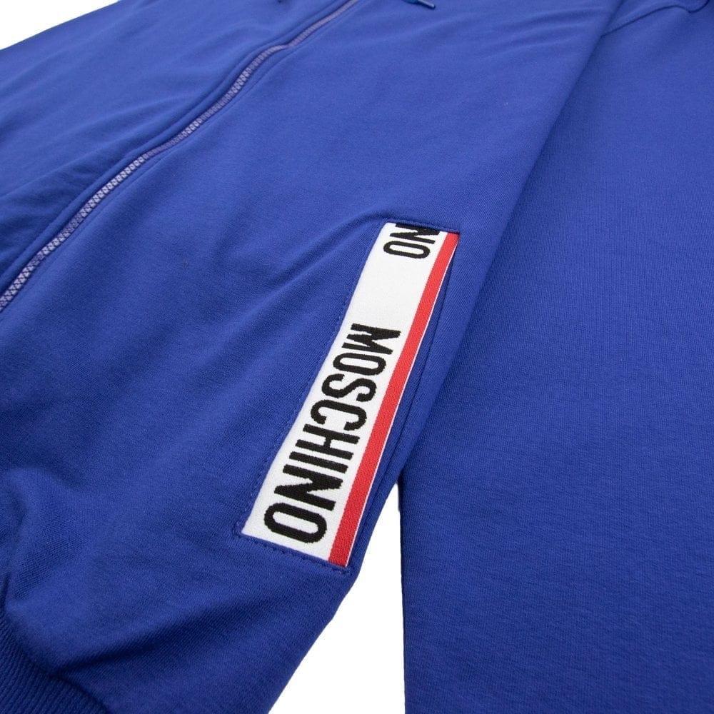 Moschino Underwear Pocket Tape Logo Hoody Elec Blue