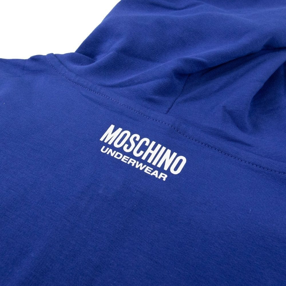 Moschino Underwear Pocket Tape Logo Hoody Elec Blue