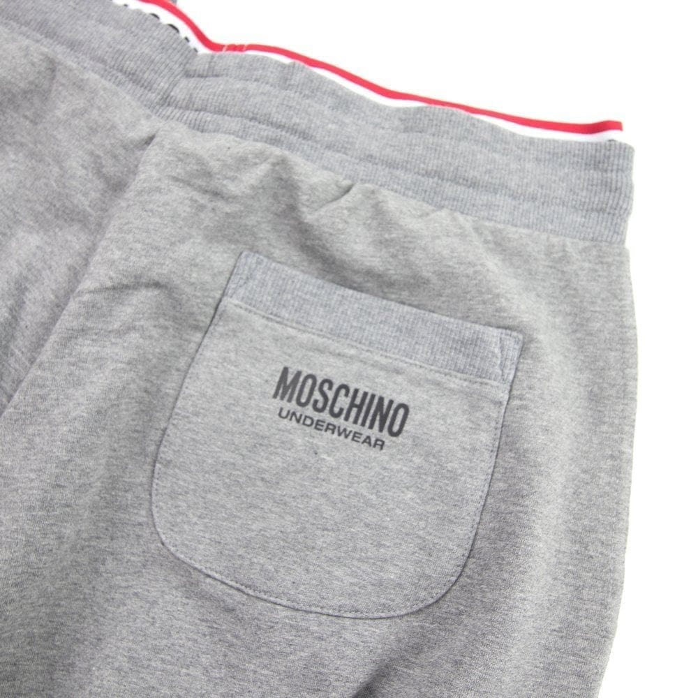 Moschino Underwear Pocket Tape Logo Jogging Pants Light Grey