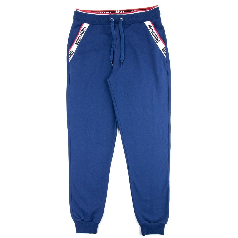 Moschino Underwear Pocket Tape Logo Jogging Pants Blue