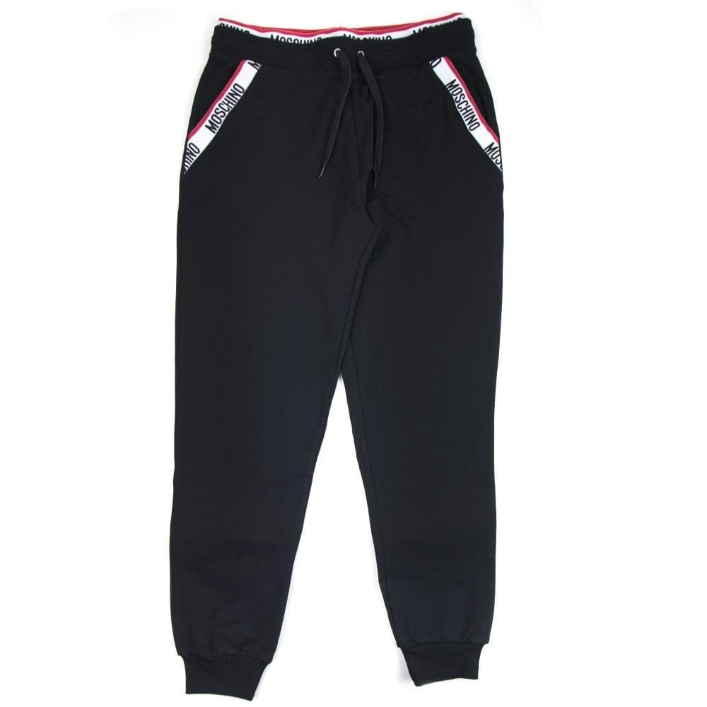 Moschino Underwear Pocket Tape Logo Jogging Pants Black