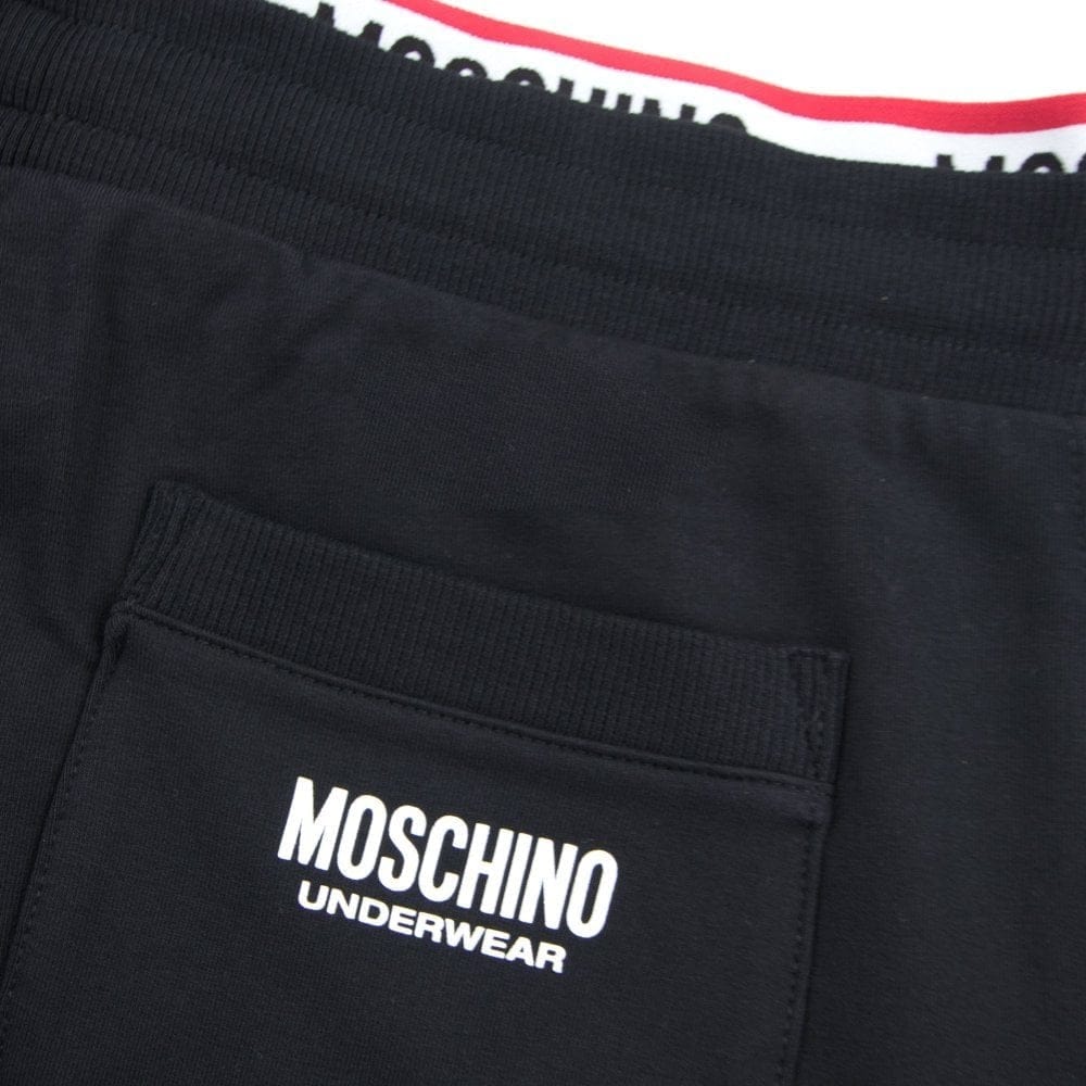 Moschino Underwear Pocket Tape Logo Jogging Pants Black