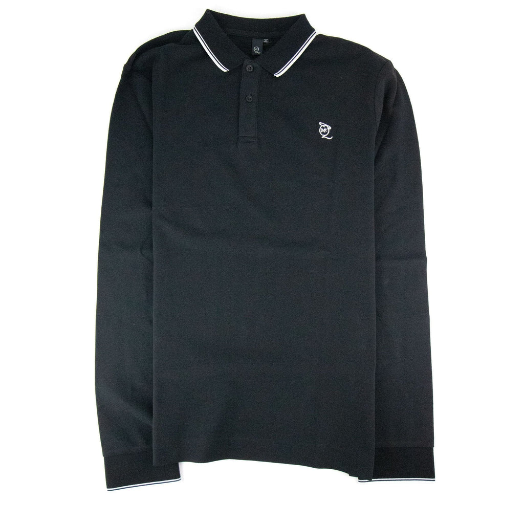 Mcq By Alexander Mcqueen Embroidered Logo L/s Polo Black SA30
