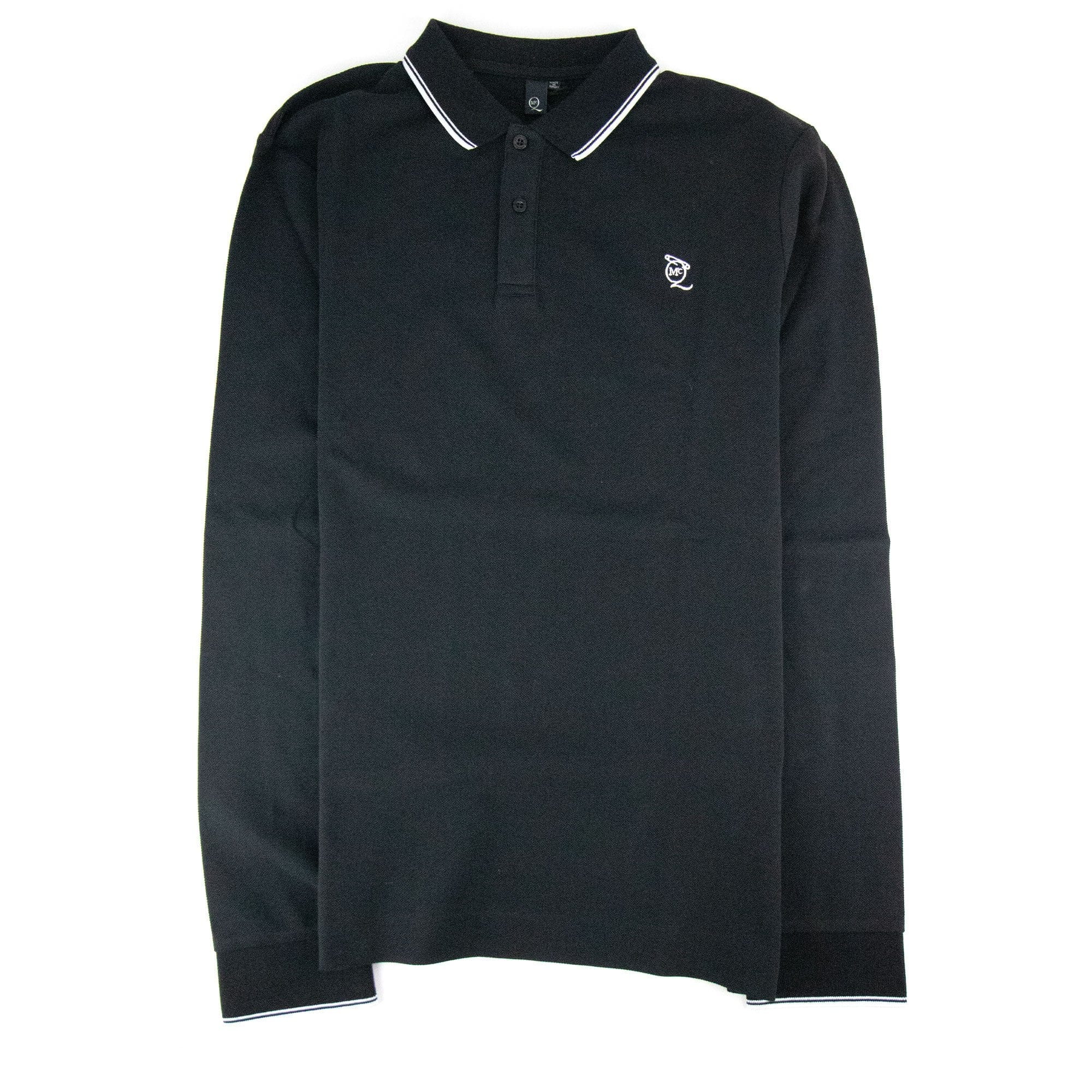 Mcq By Alexander Mcqueen Embroidered Logo L/s Polo Black SA30