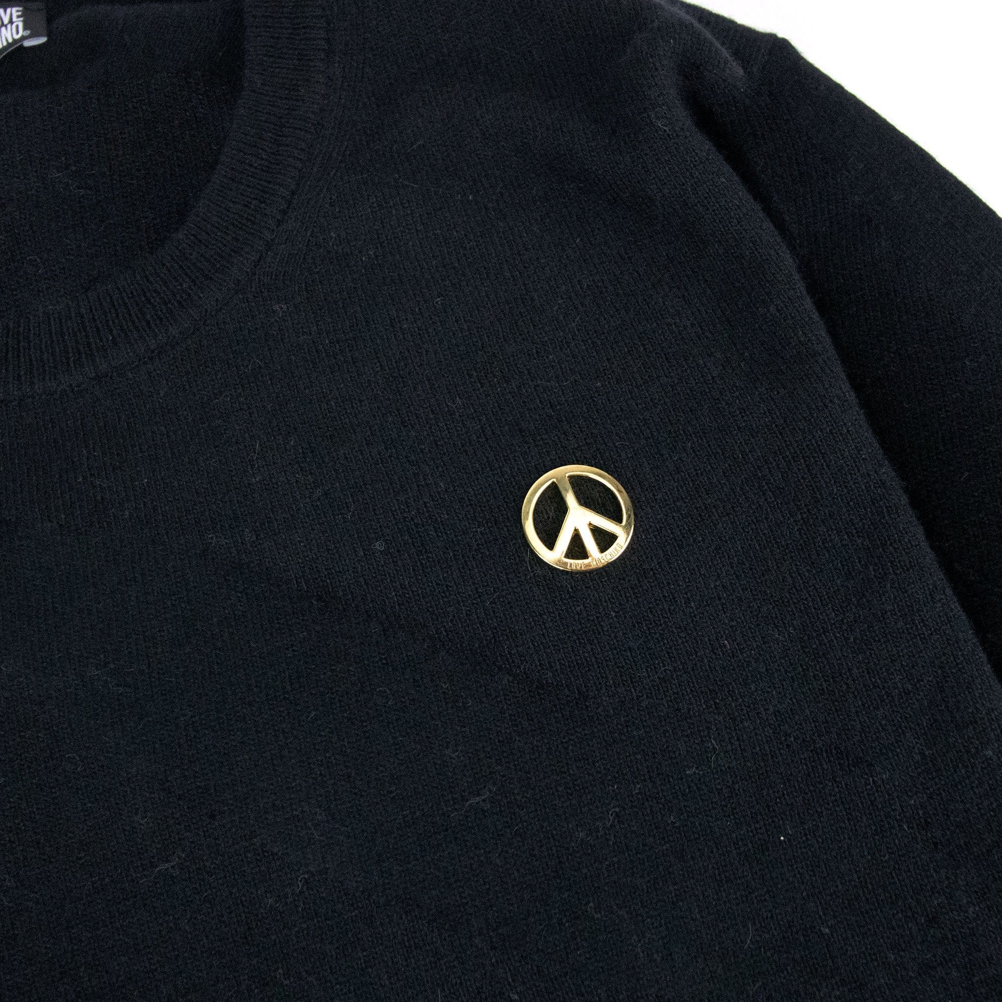 Love Moschino Gold Peace Logo Sweatshirt Black SA30
