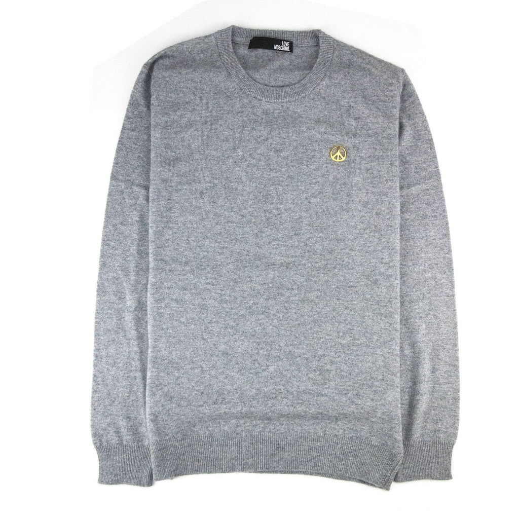 Love Moschino Gold Peace Logo Sweatshirt Grey SA30