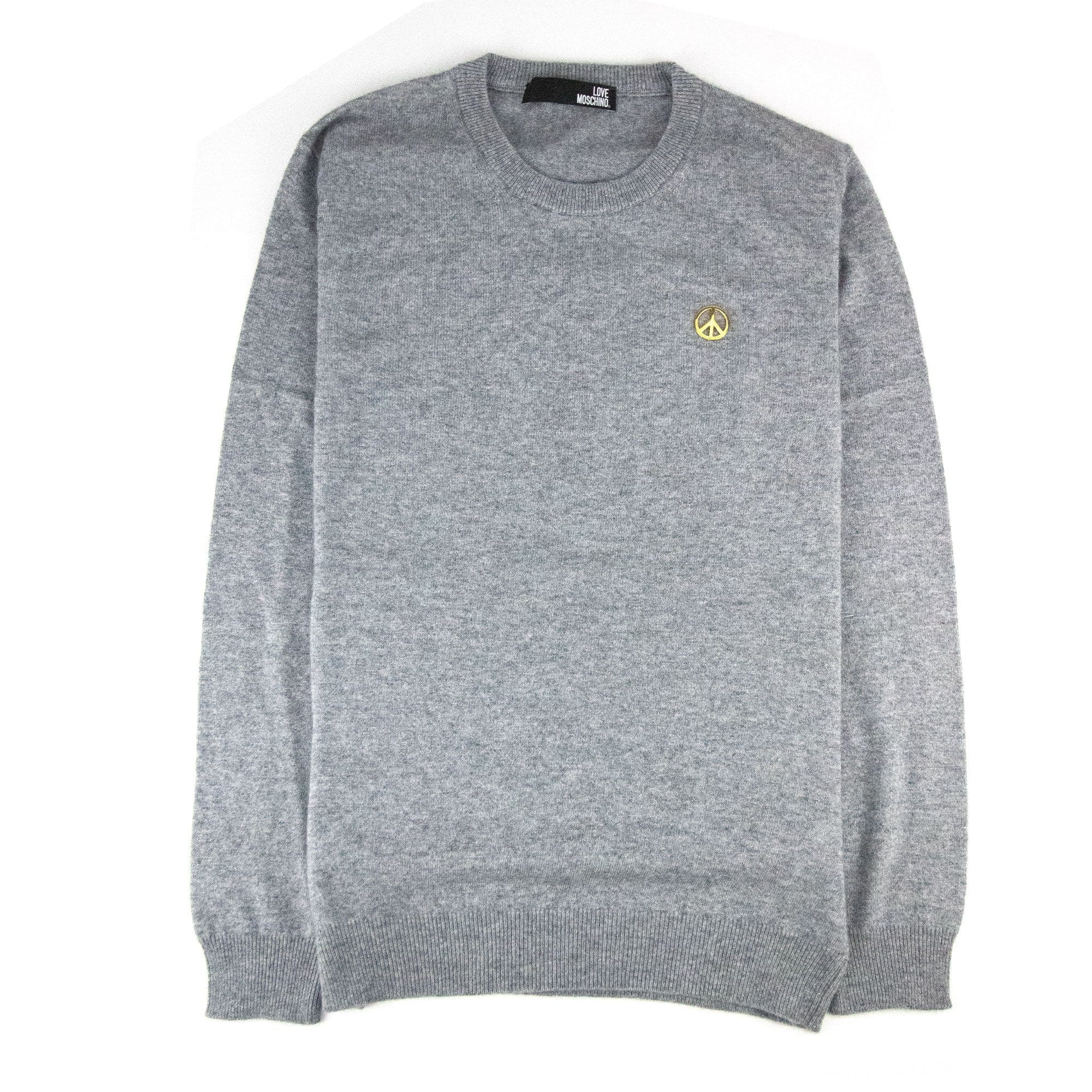 Love Moschino Gold Peace Logo Sweatshirt Grey SA30
