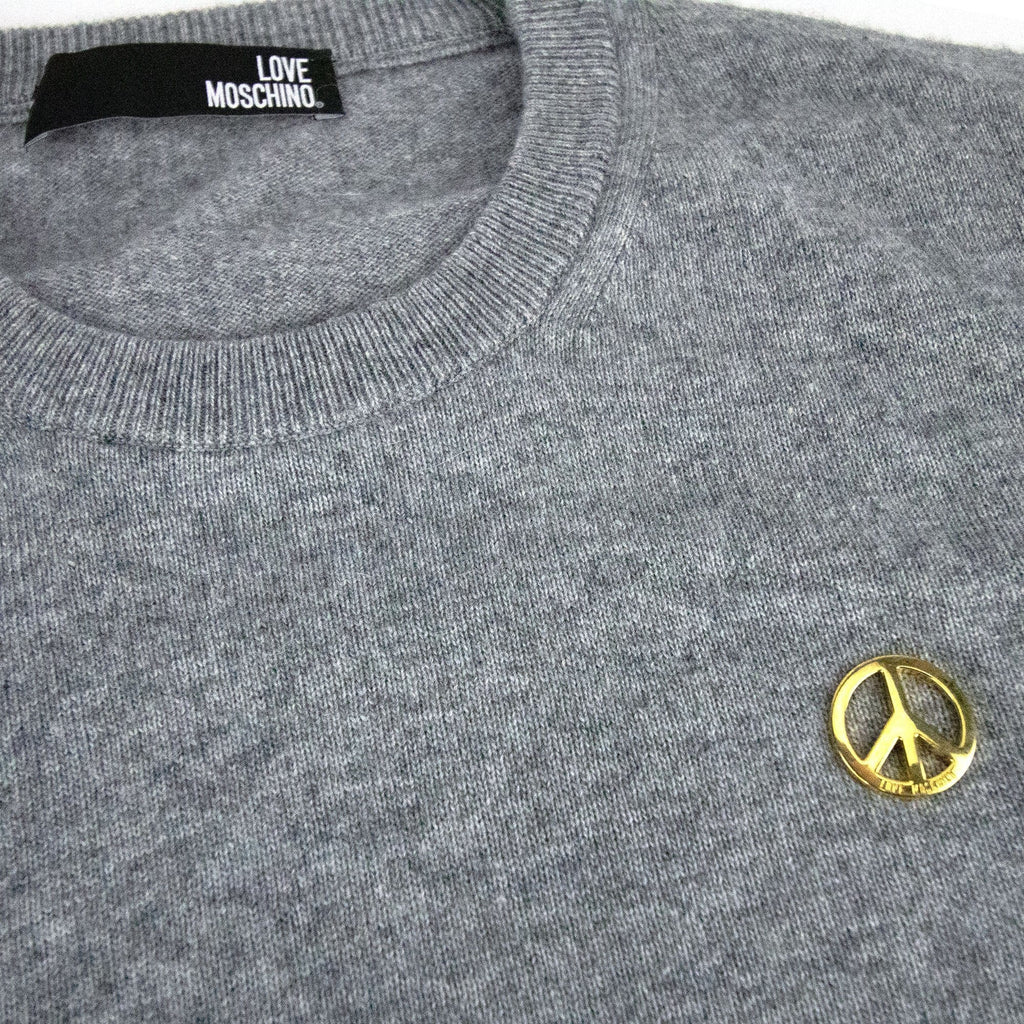 Love Moschino Gold Peace Logo Sweatshirt Grey SA30