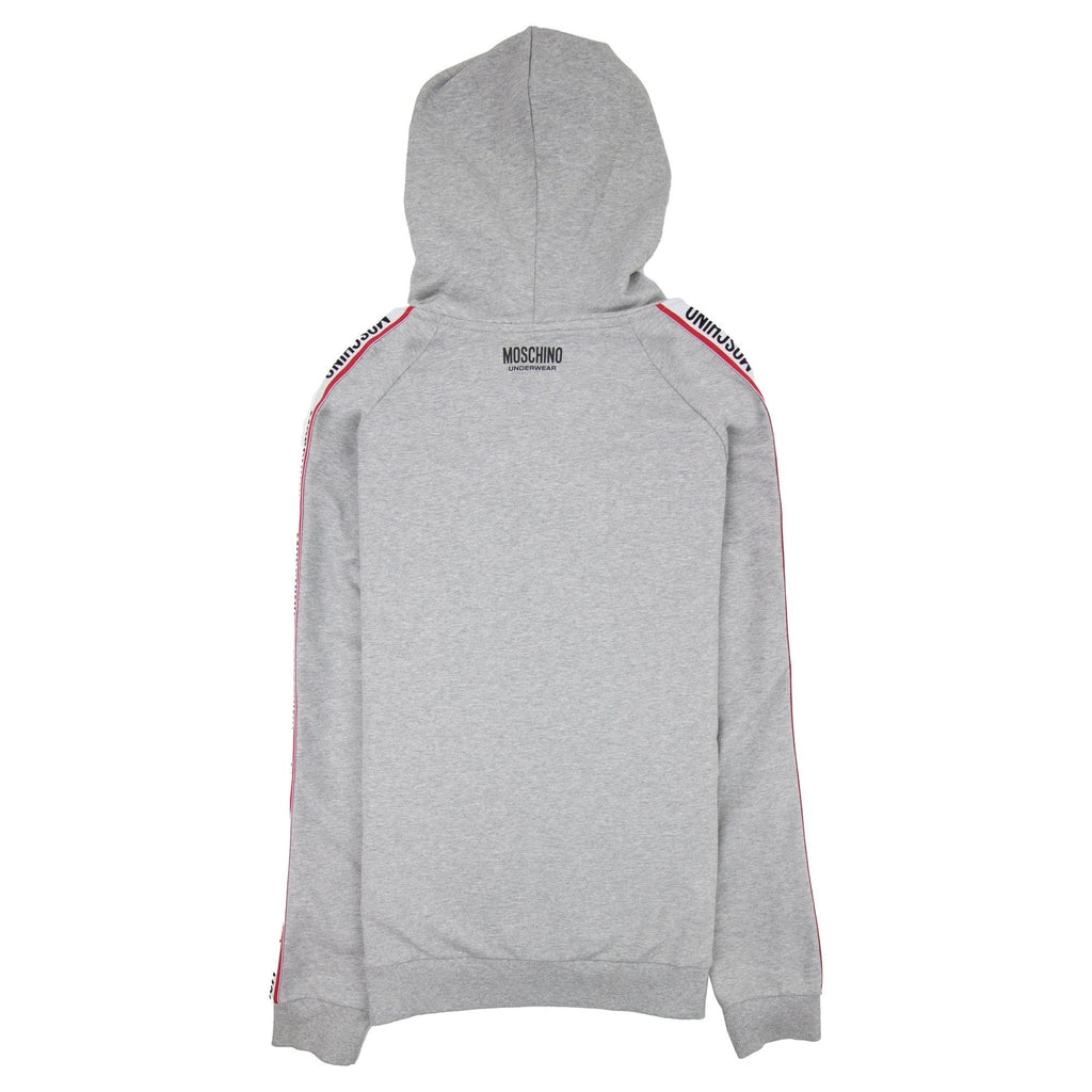 Moschino Underwear Arm Tape Logo Zip Up Hoody Light Grey