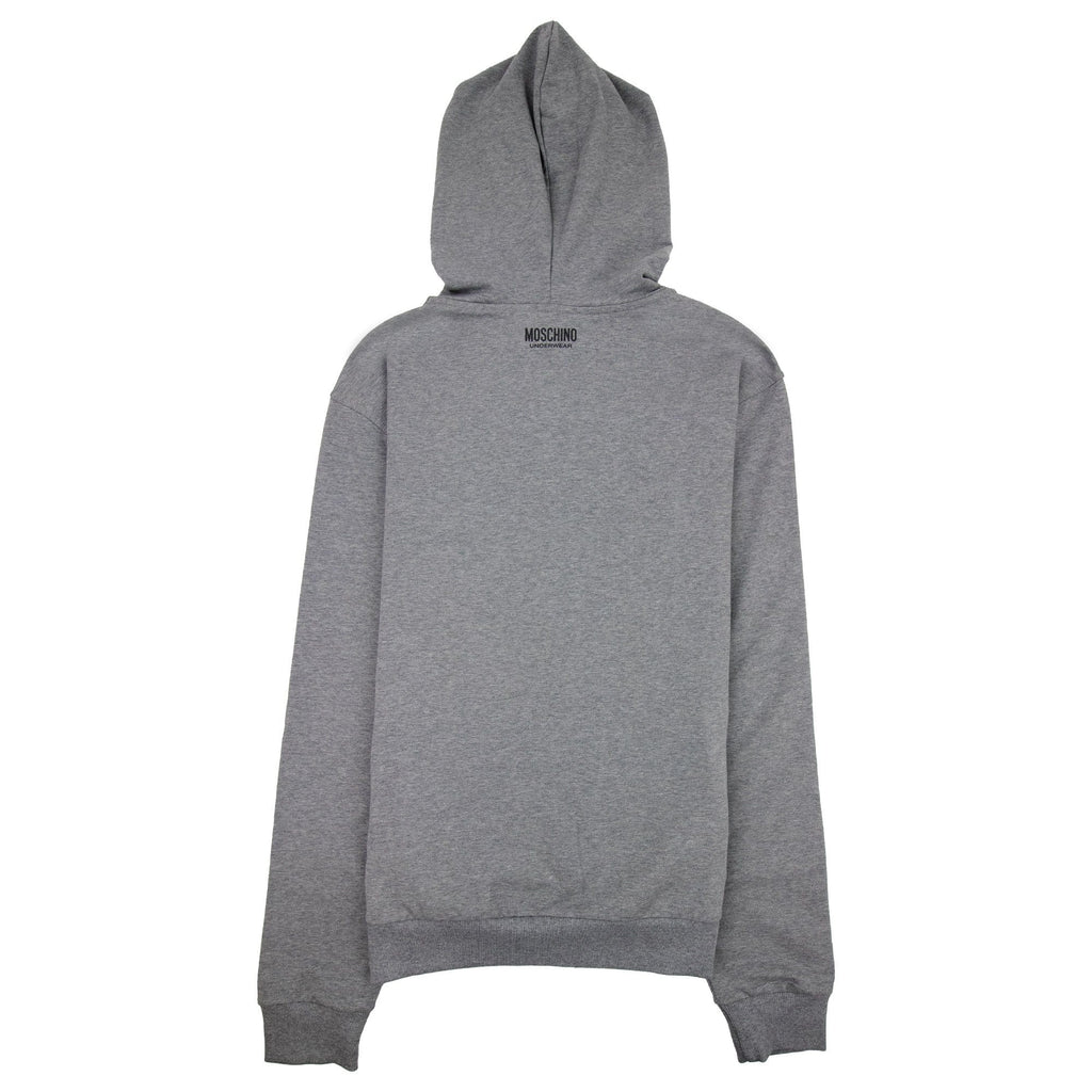 Moschino Underwear Pocket Tape Logo Hoody Dark Grey