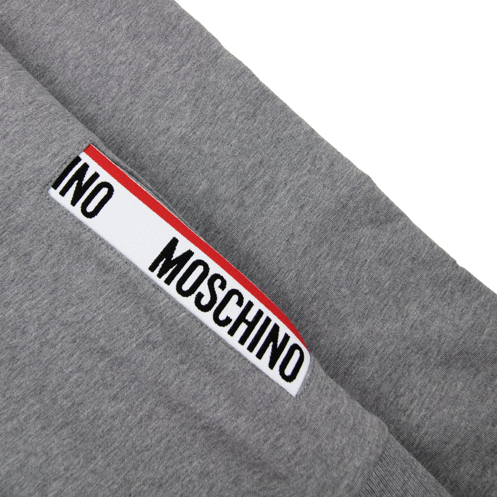 Moschino Underwear Pocket Tape Logo Hoody Dark Grey