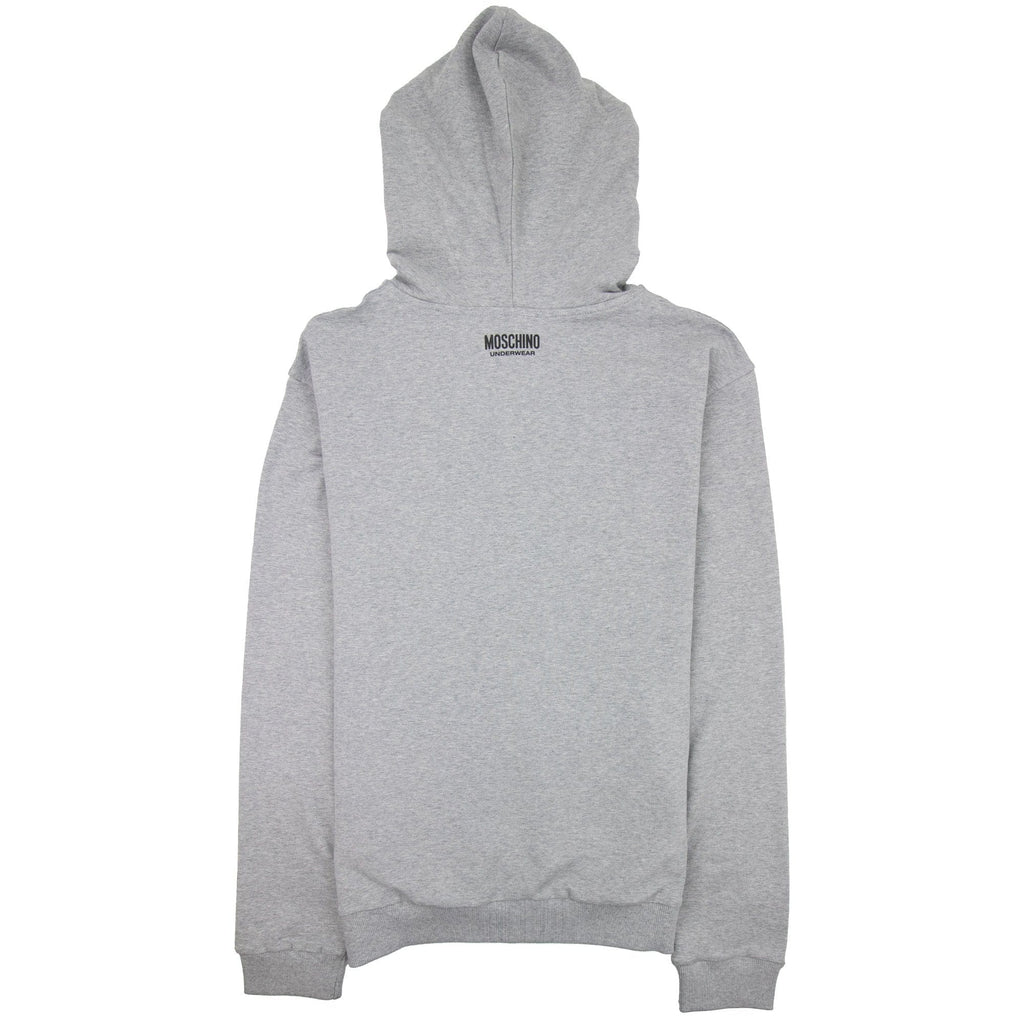 Moschino Underwear Pocket Tape Logo Hoody Light Grey