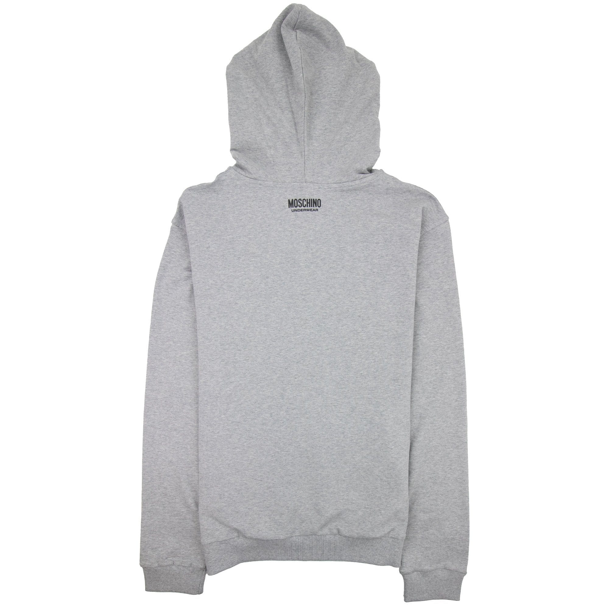Moschino Underwear Pocket Tape Logo Hoody Light Grey