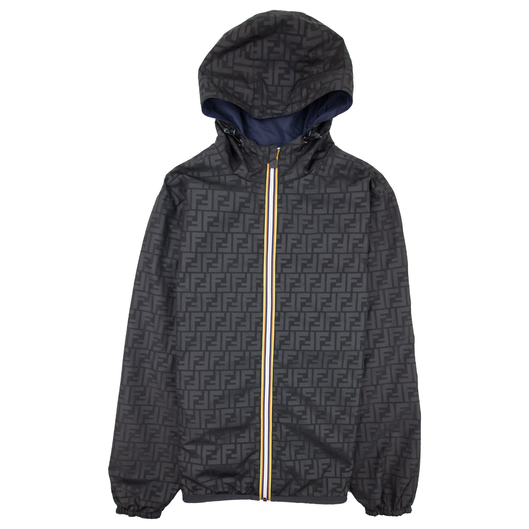 Fendi K Way Reversible Windbreaker Jacket Black/Blue