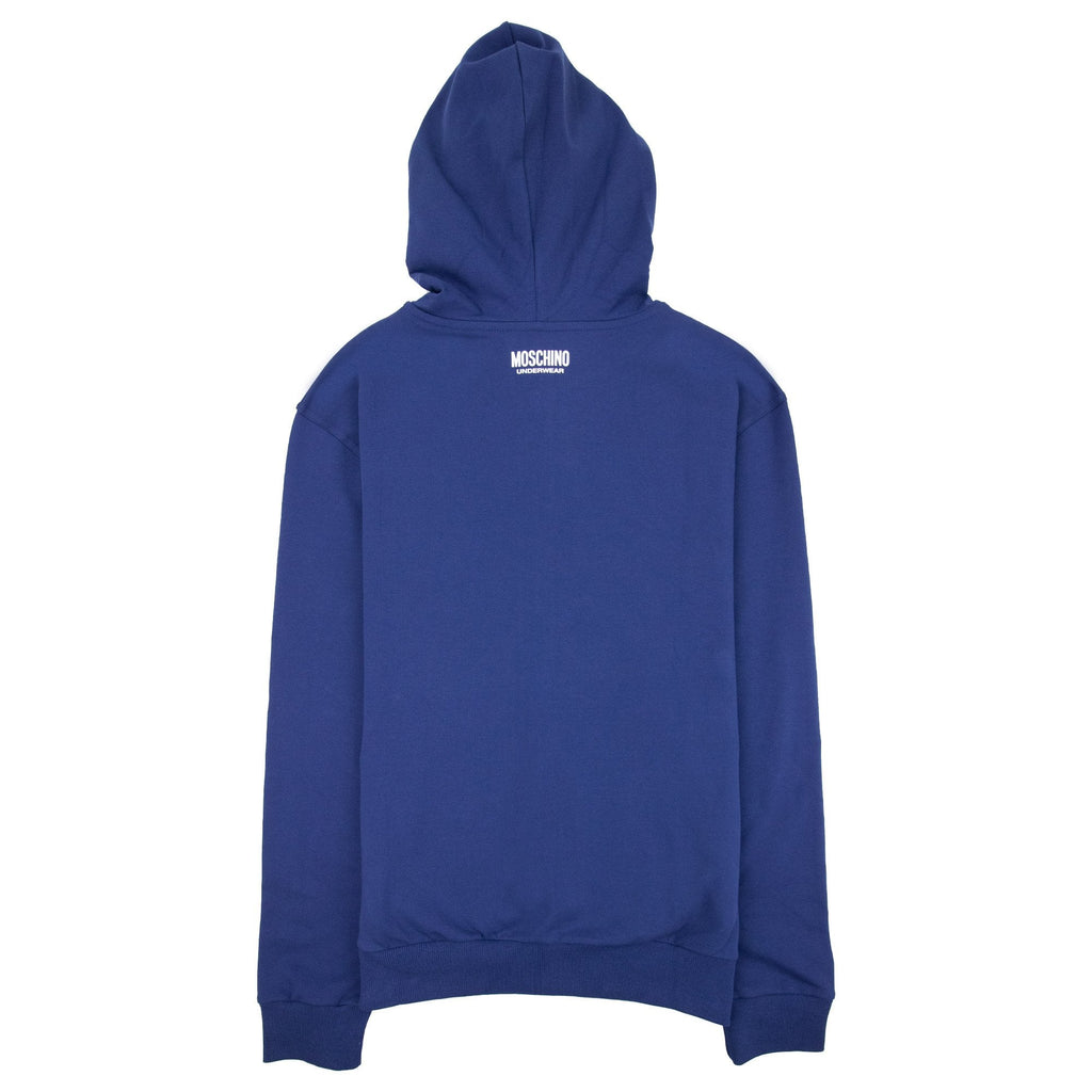 Moschino Underwear Pocket Tape Logo Hoody Blue