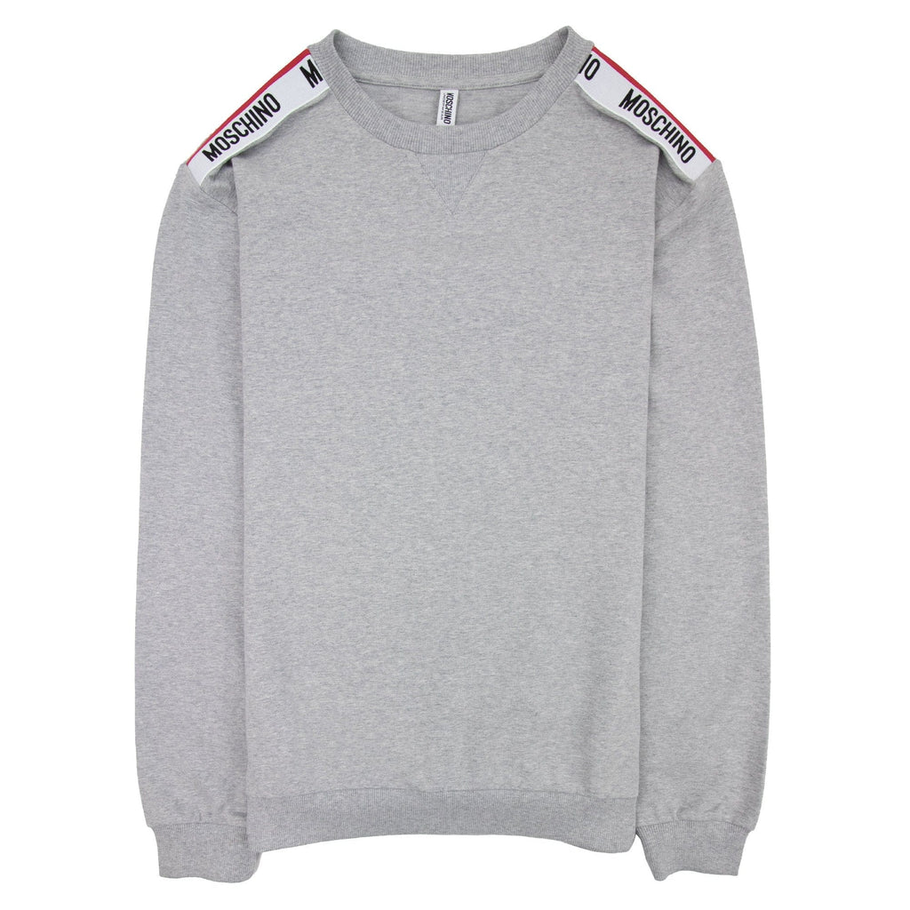 Moschino Underwear Shoulder Tape Logo Sweatshirt Light Grey