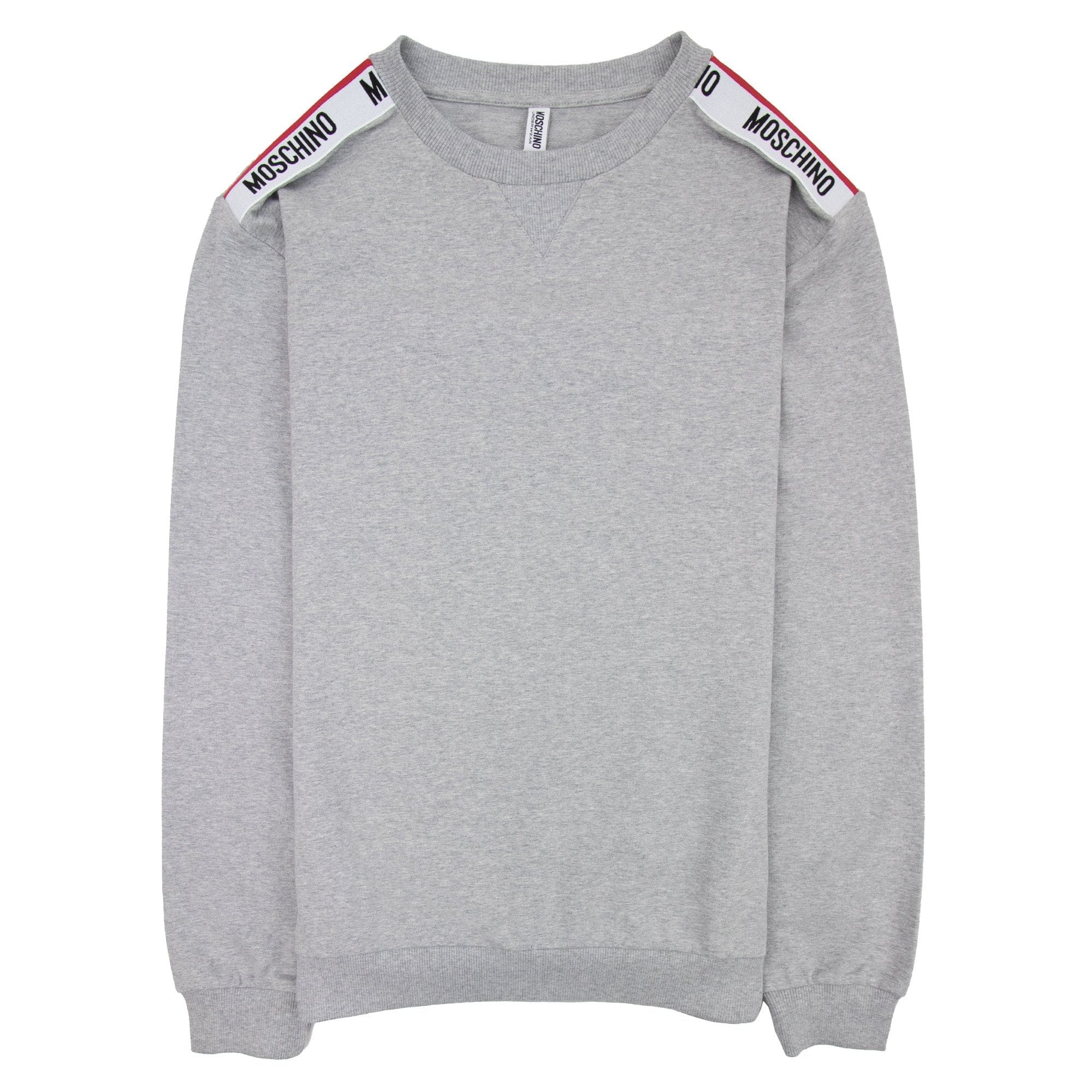 Moschino Underwear Shoulder Tape Logo Sweatshirt Light Grey