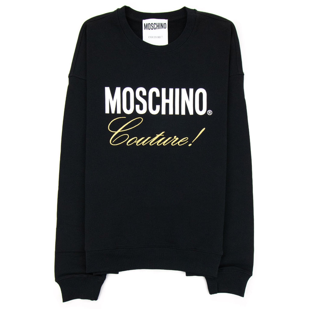 Moschino Couture Script Print Logo Jumper Black