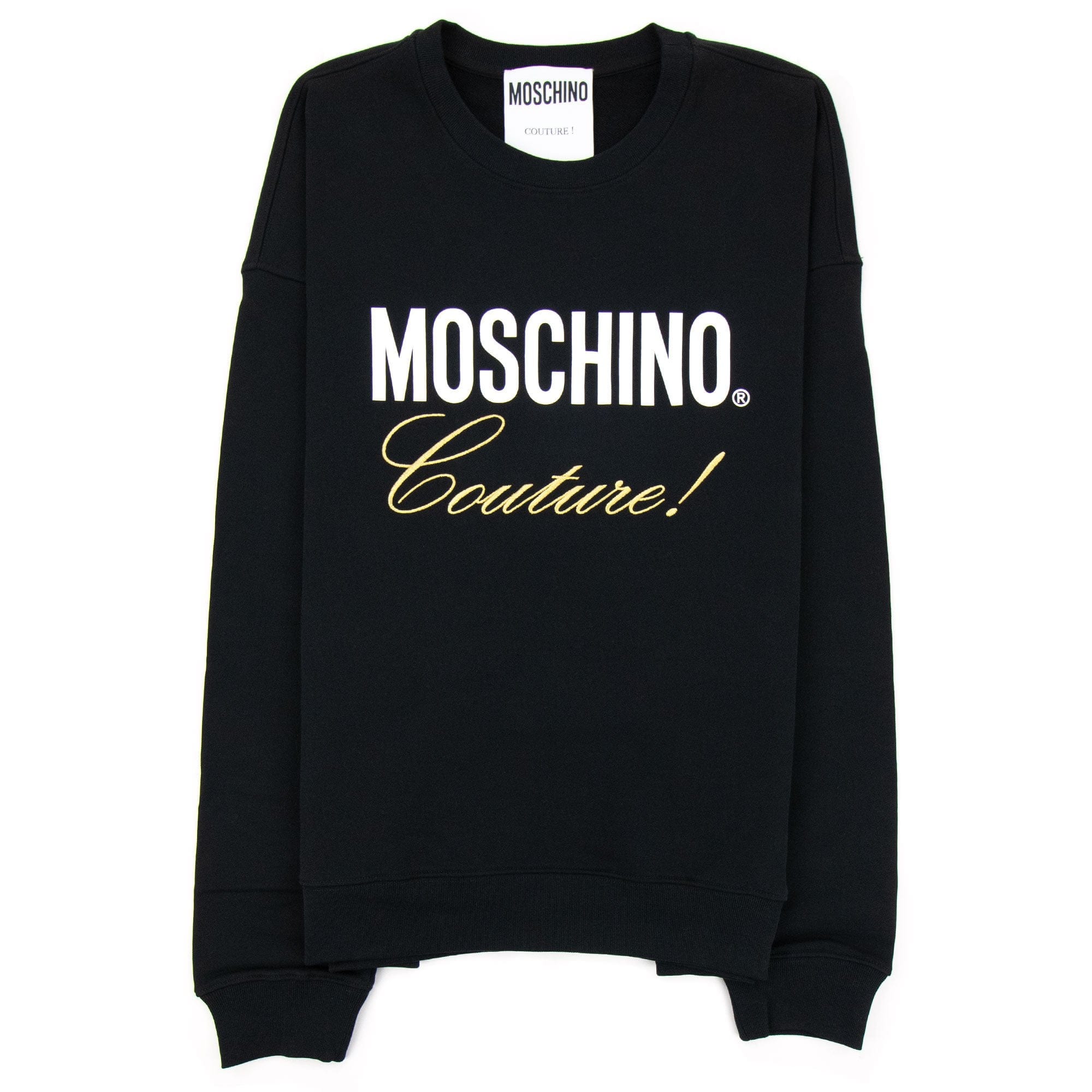Moschino Couture Script Print Logo Jumper Black