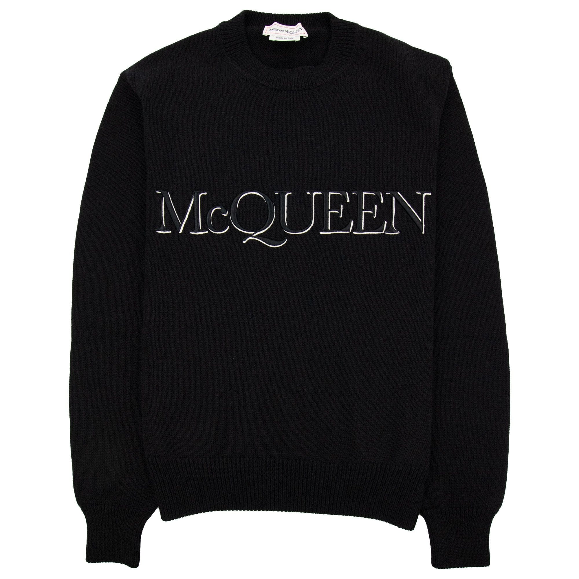Alexander Mcqueen Embroidered Crew Neck Jumper Black 1011